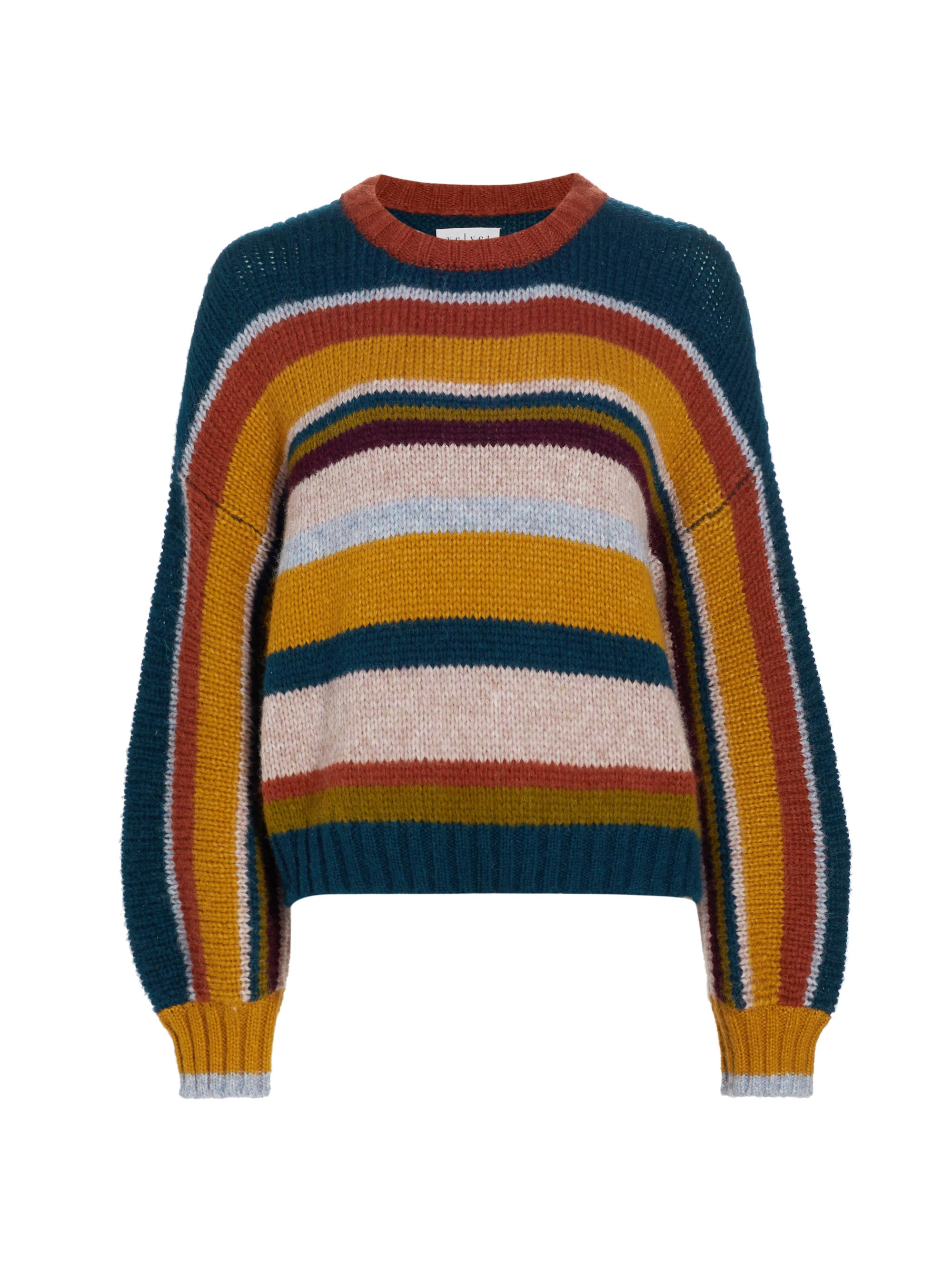 Velvet by Graham & Spencer Women's Samara Alpaca-Blend Striped Sweater