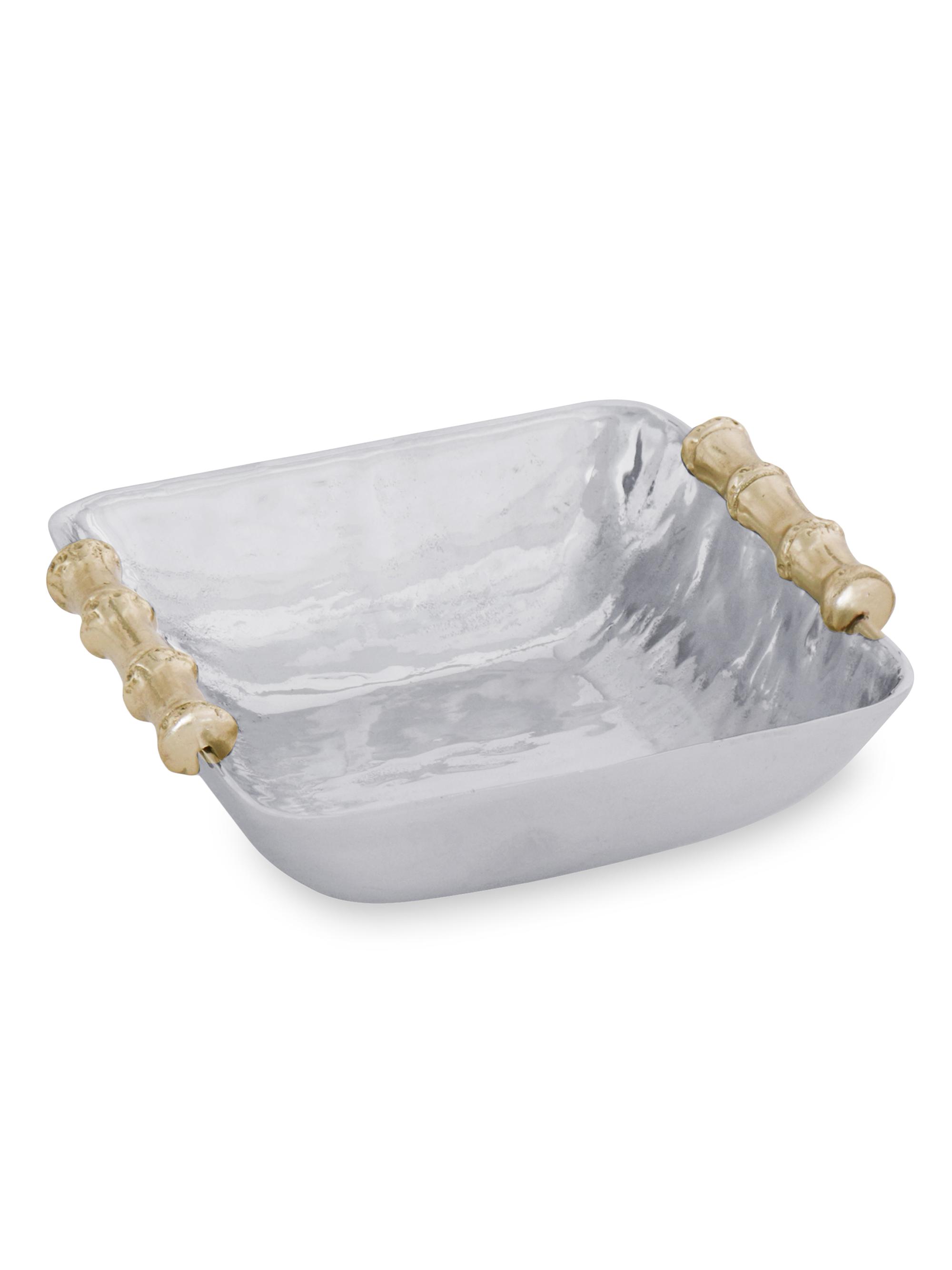 Beatriz Ball Garden Bamboo Square Small Bowl With Gold Handles