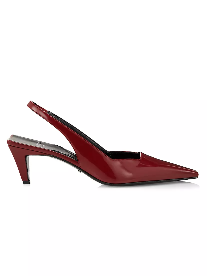 Gucci Mallory Patent Slingback Pumps, New Cherry Red, Women's, 35EU, Pumps & High Heels Slingback Heels
