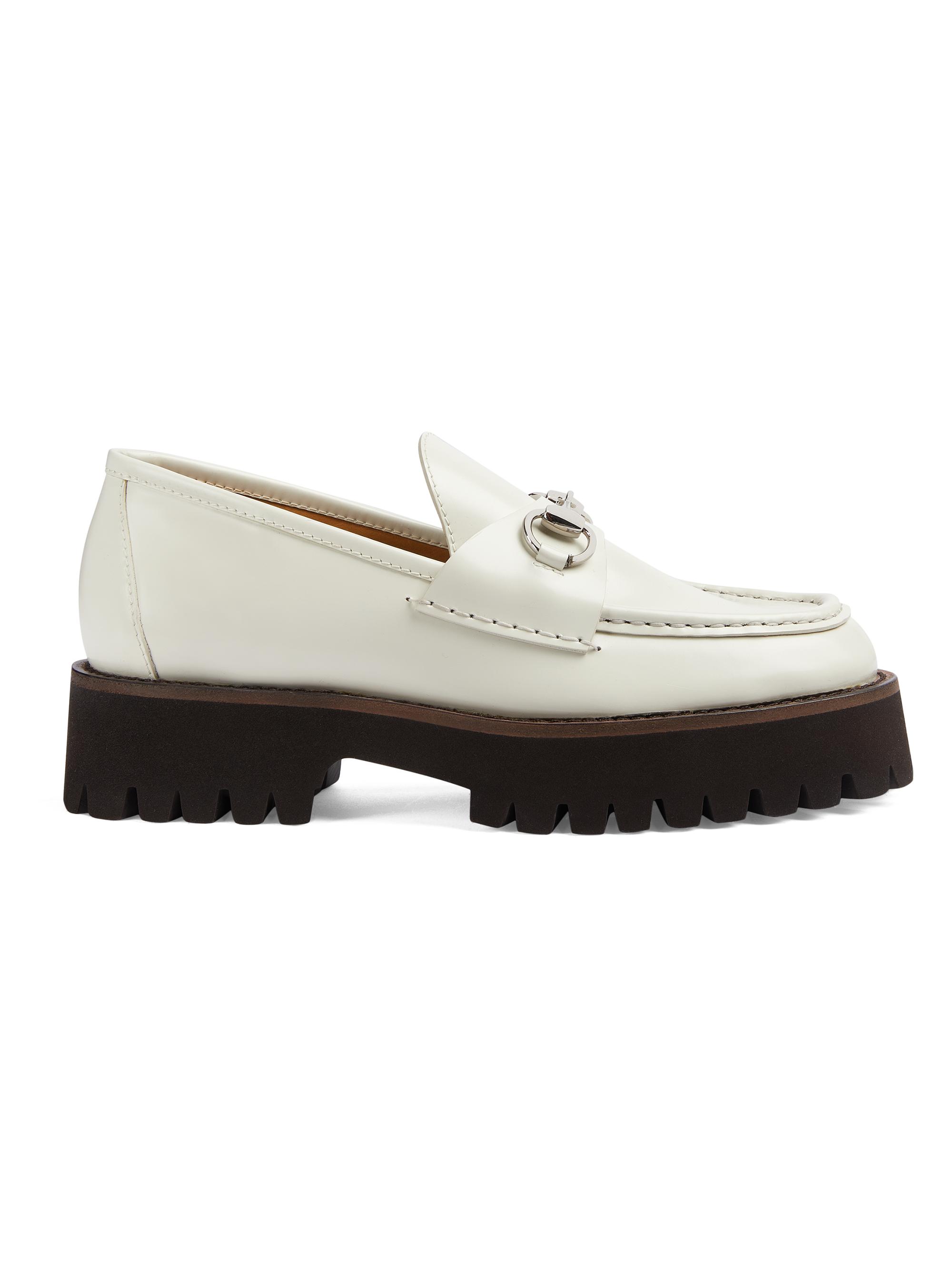 Gucci Women's Sylke Leather Creeper-Style Loafers - Boredeaux
