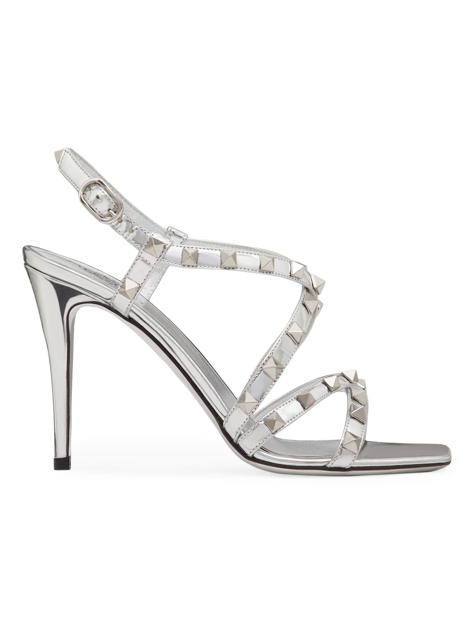 Valentino Garavani Rockstud Mirror-Effect Sandals With Straps And