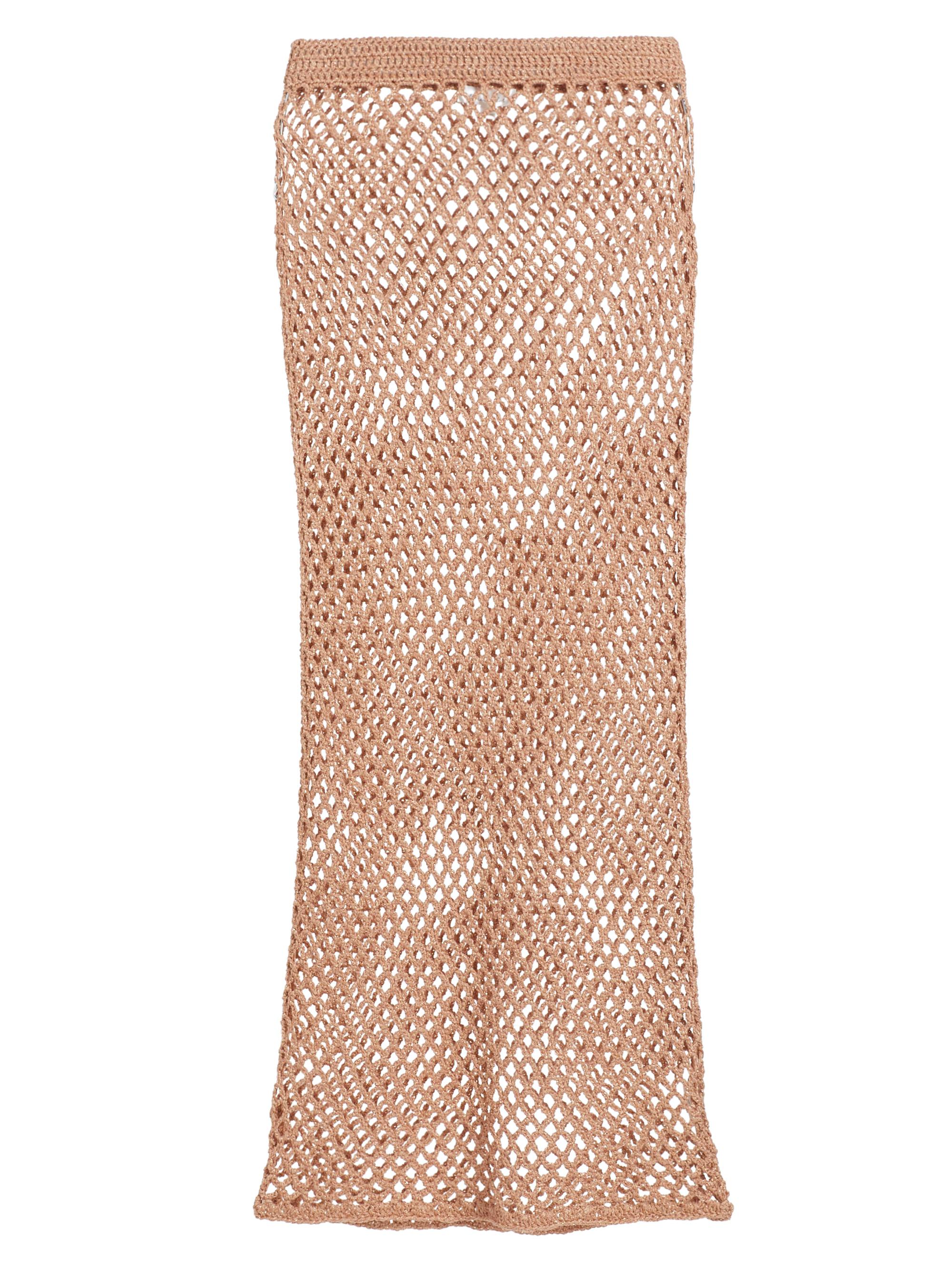 Line & Dot Women's Glimmer Knit Midi Skirt - Bronze