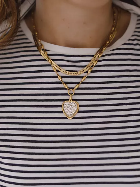 24k Gold Necklace Pendant, 24k Gold Plated Heart Pendant