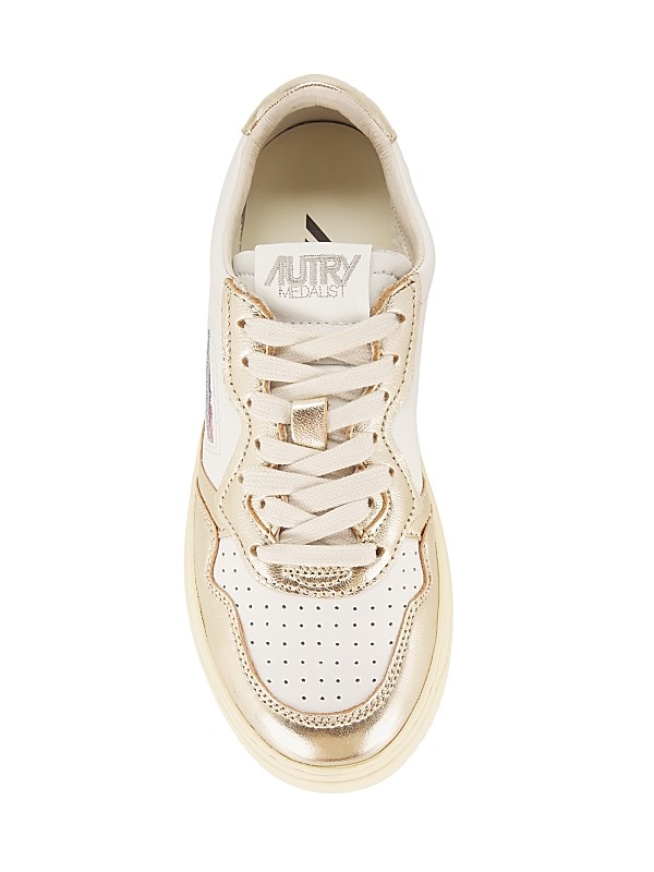 Shop Autry Medalist Metallic Leather Low-Top Sneakers | Saks Shop Autry Medalist Metallic Leather Low-Top Sneakers | Saks