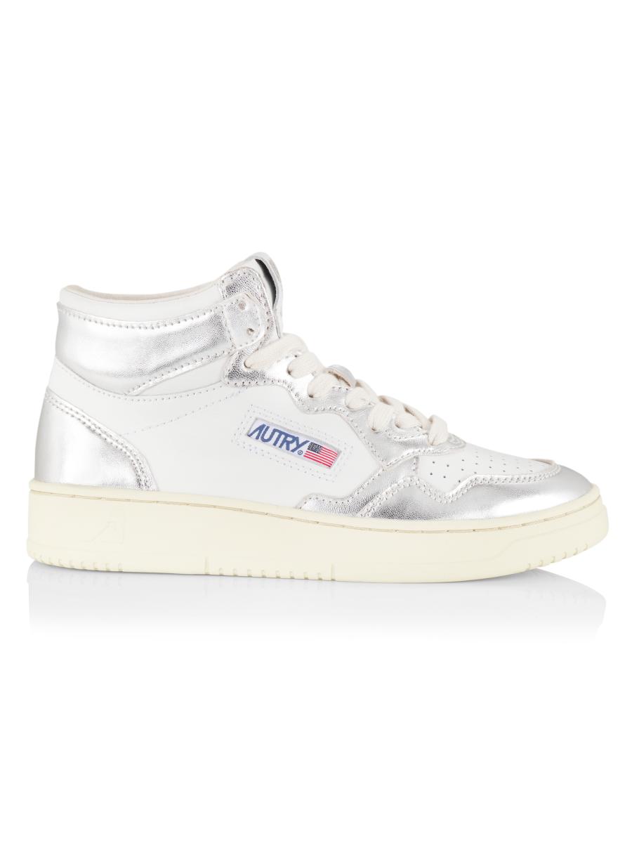 【送料&関税込】Autry Medalist Mid-top Sneakers - Unisex Autry Medalist Mid Bicolor Sneakers In White And Black Leather