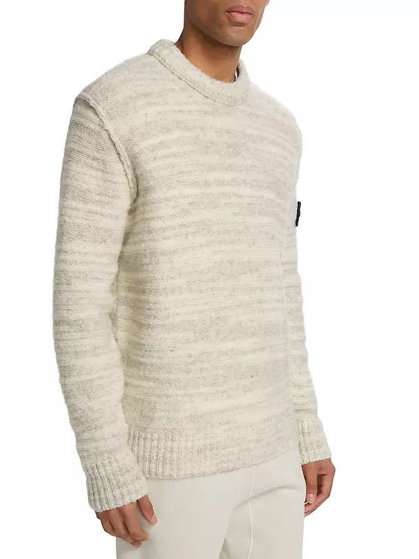 Shop Stone Island Wool-Blend Crewneck Sweater | Saks Fifth Avenue