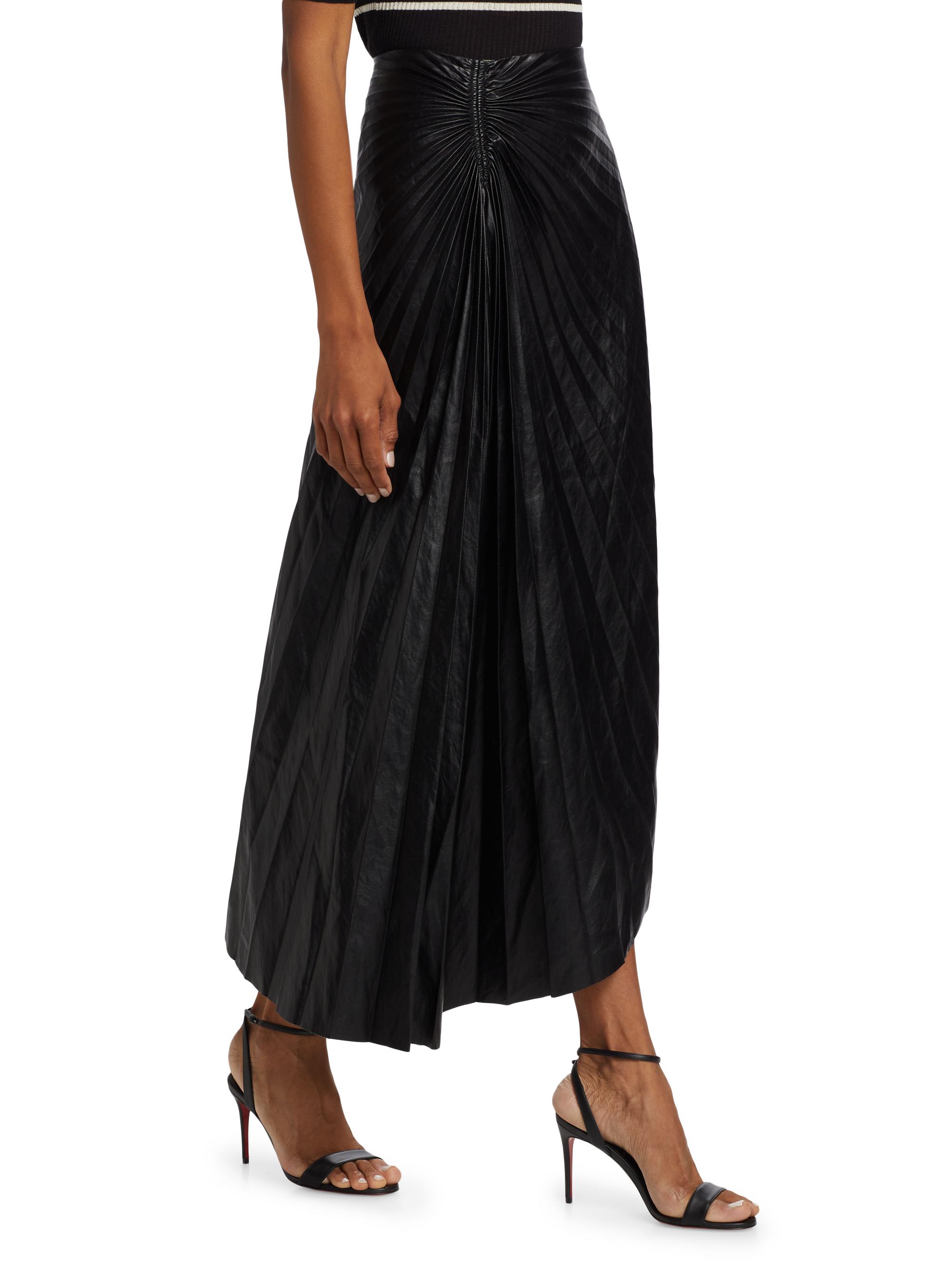 A.L.C. Tracy Faux-Leather Pleated Maxi Skirt | Saks Fifth Avenue