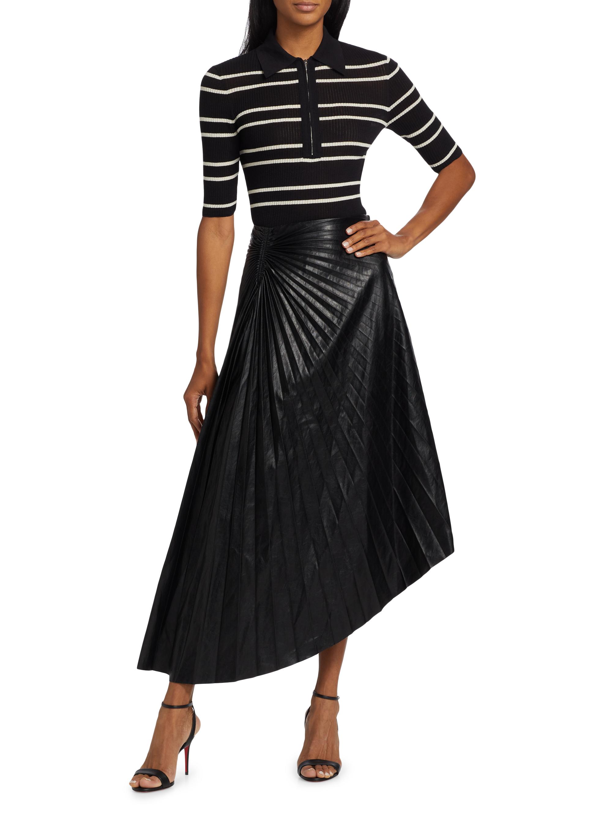 A.L.C. Tracy Faux-Leather Pleated Maxi Skirt | Saks Fifth Avenue