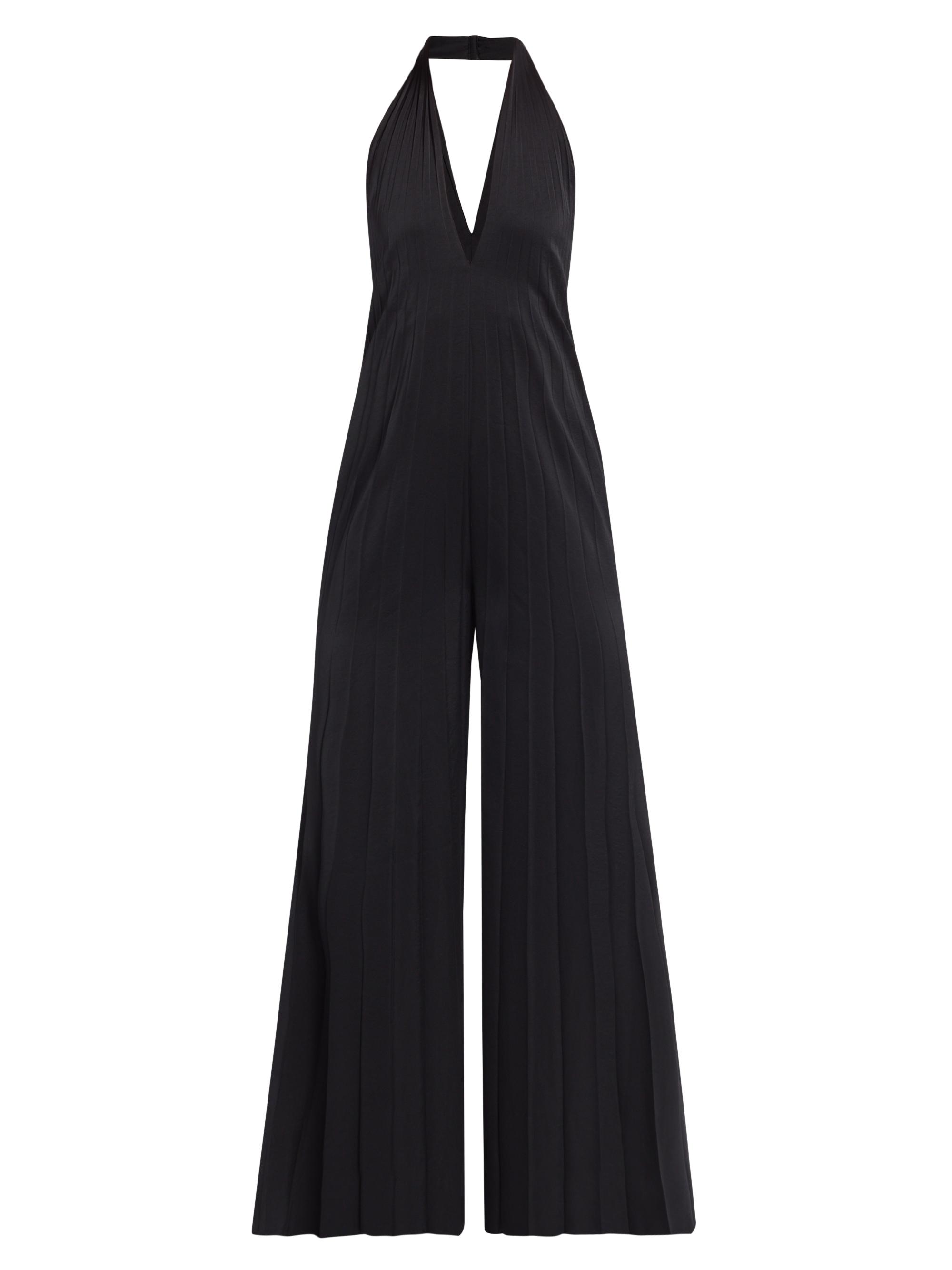 A.L.C. Women's Rio Pleated Halter Jumpsuit - Black