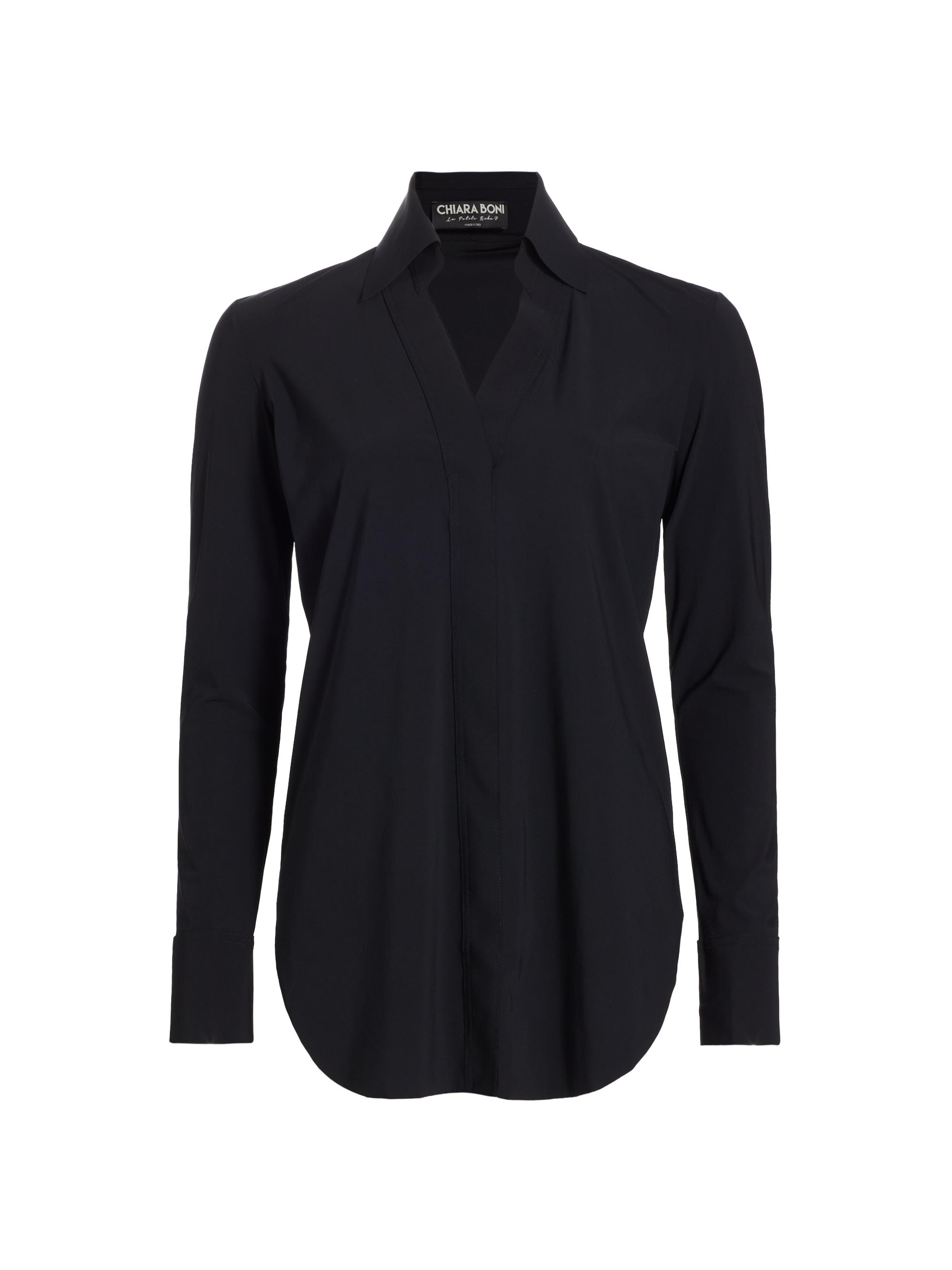 Chiara Boni La Petite Robe Women's Atena Long-Sleeve Blouse - Black | Thumbnail 8