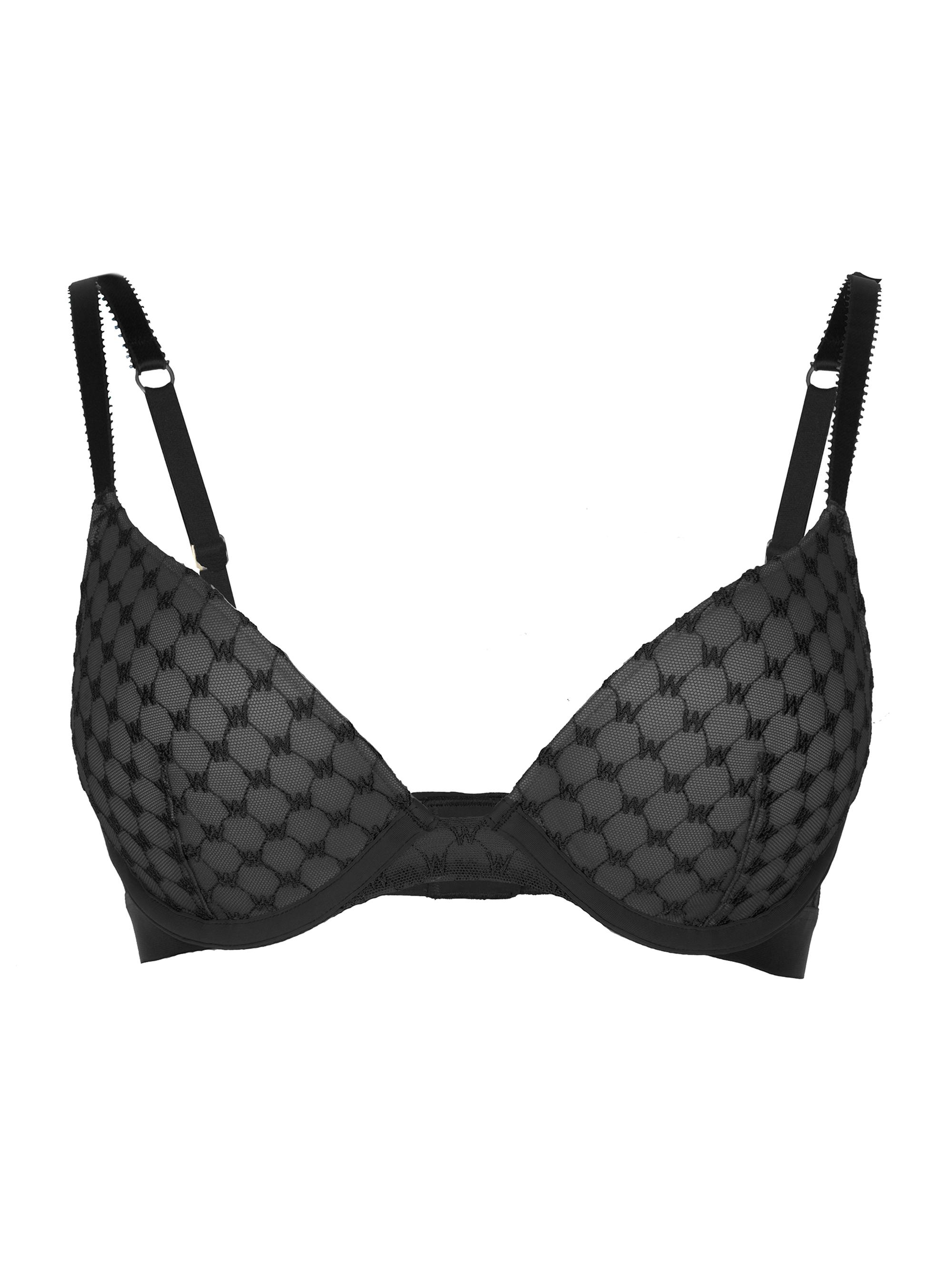 Wolford Women's Sheer Logo Demi Bra - Black