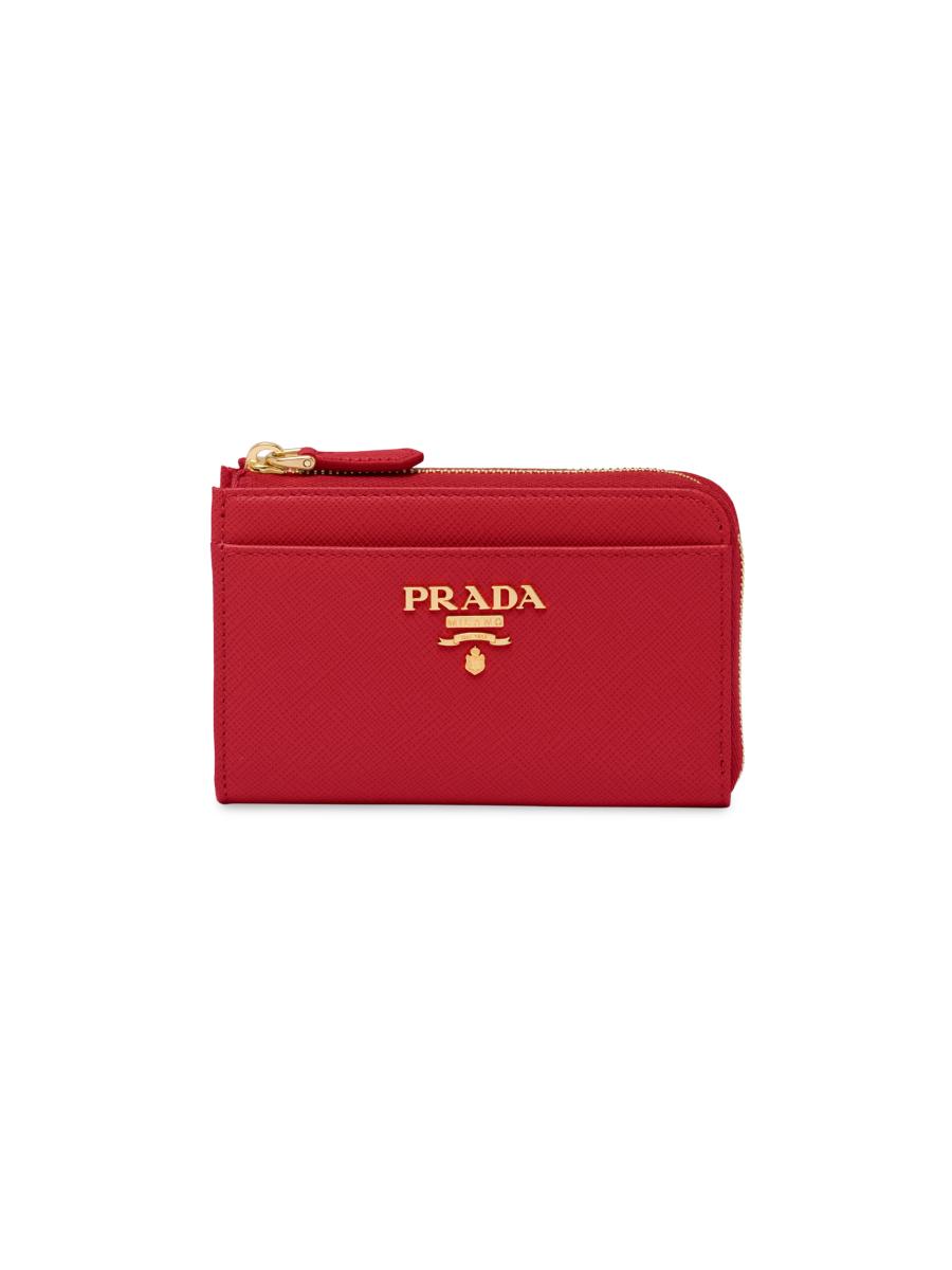 Prada Saffiano Leather CardCase Keychain | Saks Fifth Avenue