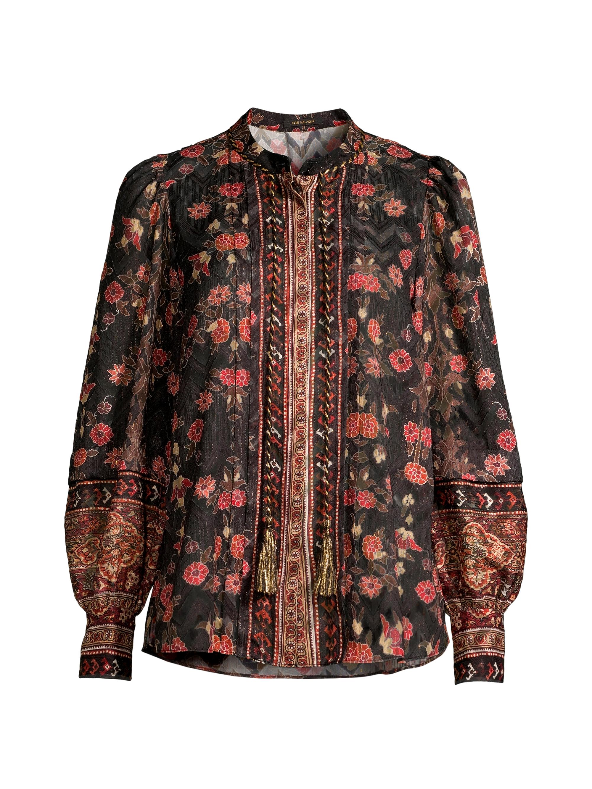 Kobi Halperin Women's Laurena Semi-Sheer Floral Blouse - Black Multi