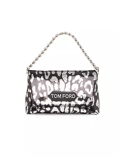 Tom Ford Black Mini Label Chain Bag