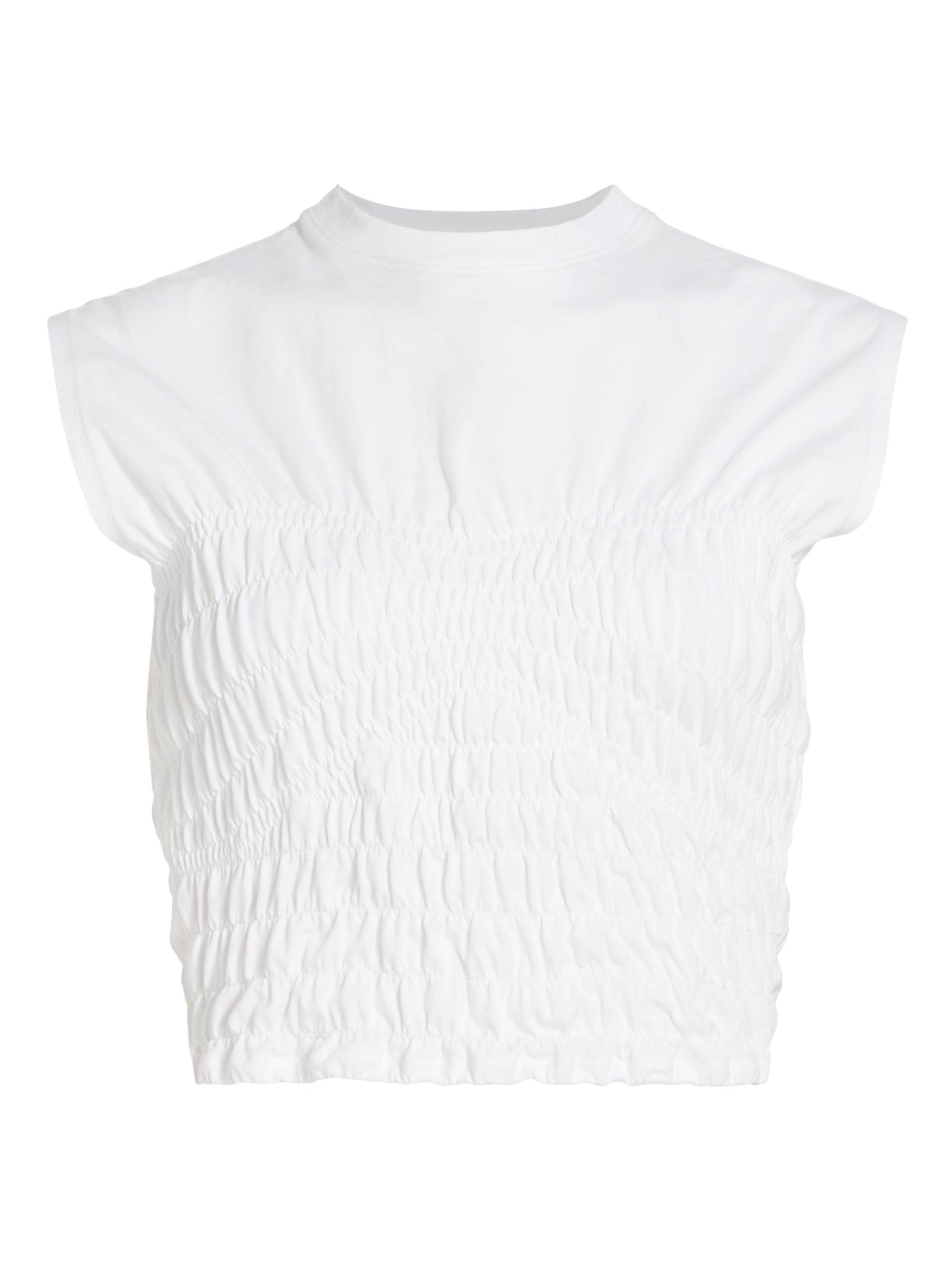 Frame Women's Smocked Corset Muscle T-Shirt - Blanc