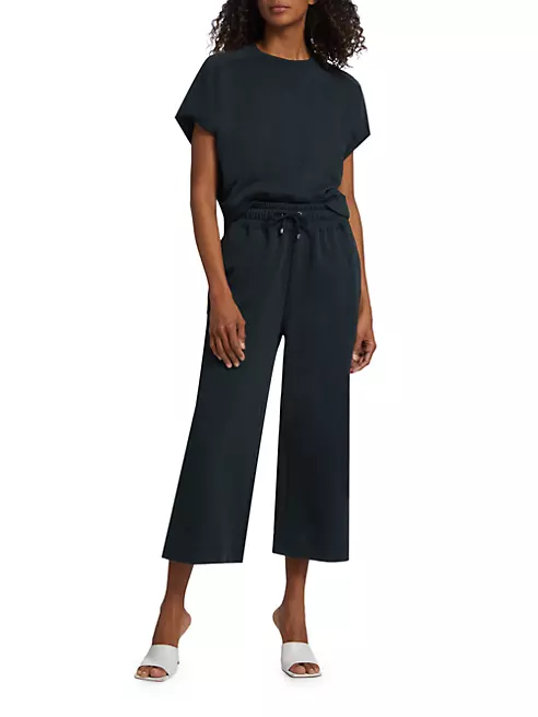 Shop Frame Cropped Wide-Leg Sweatpants | Saks Fifth Avenue