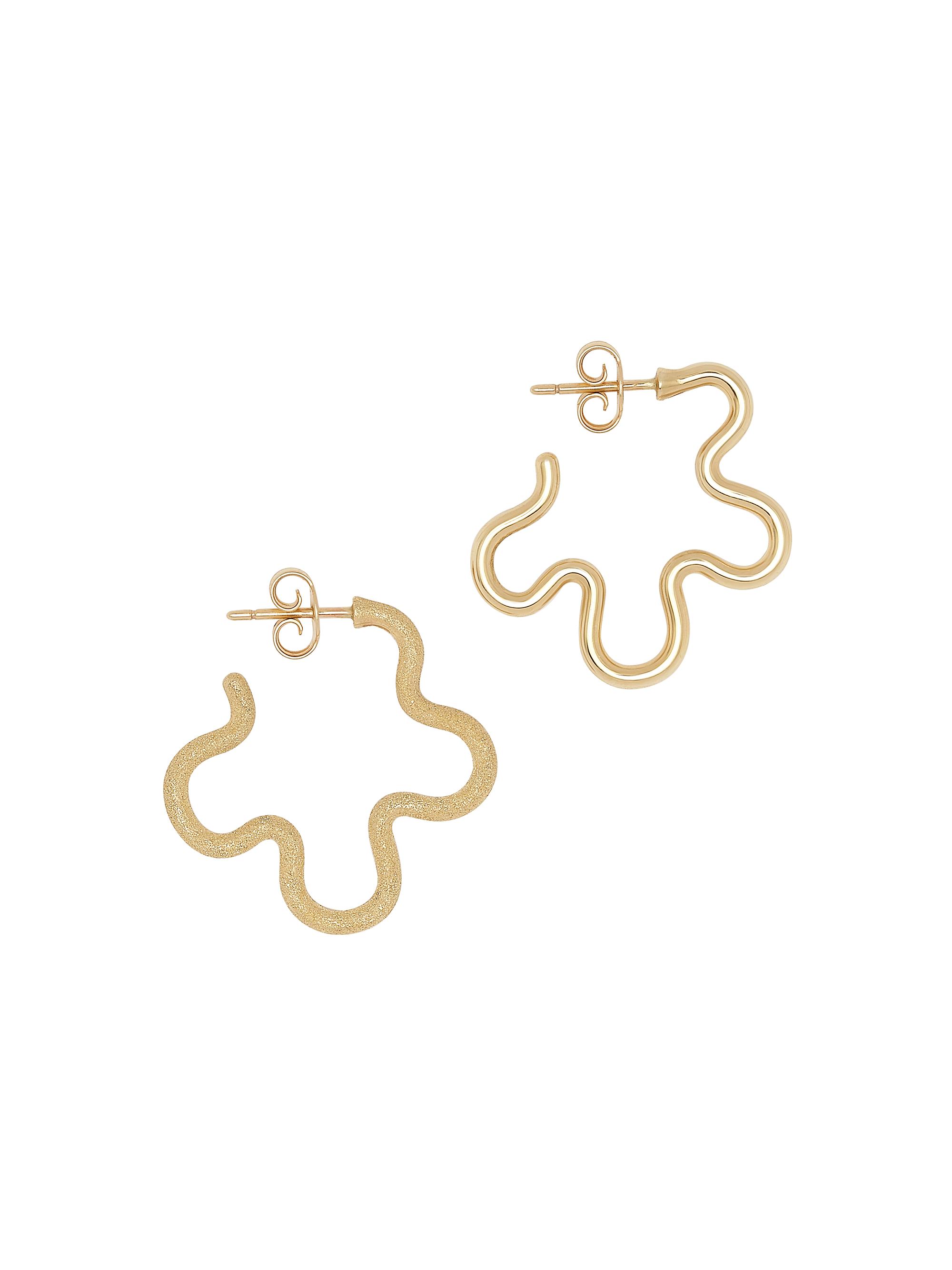 Bea Bongiasca Women's Goldtone Asymmetrical Flower Hoop Earrings - Yellow Gold