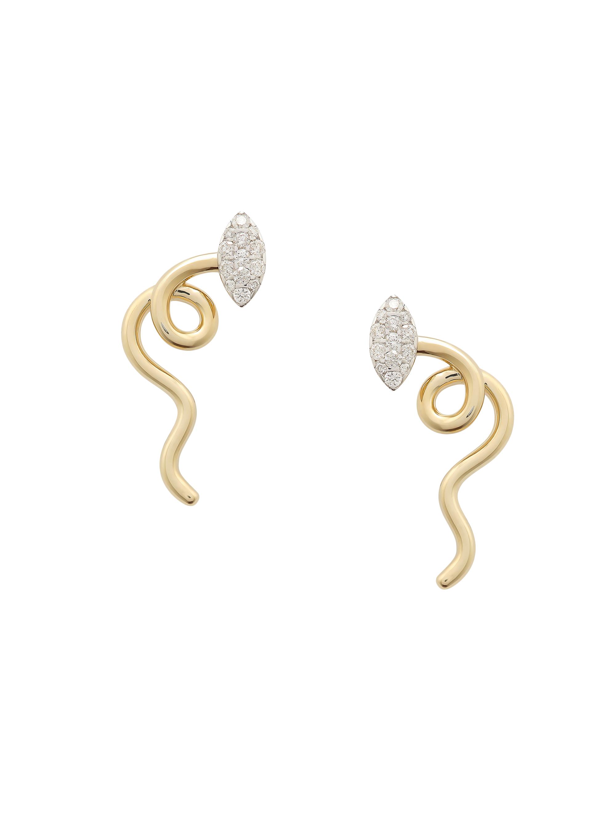 Bea Bongiasca Women's Vine Goldtone & 0.31 TCW Diamond Drop Earrings - Yellow Gold