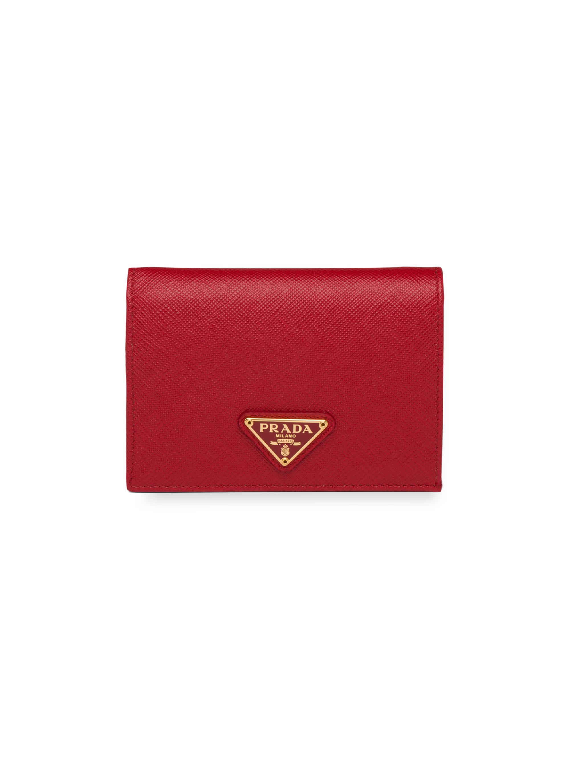 Prada Women's  Saffiano Leather Wallet - Red - Women's Clothing