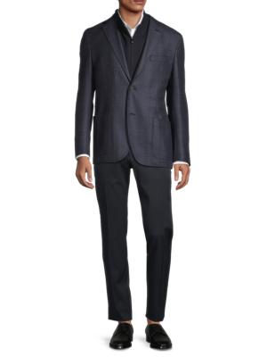 ETRO Prince-Of-Wales virgin wool suit - Blue