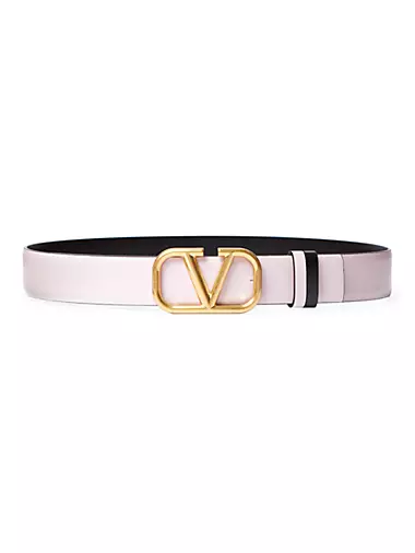 Vlogo Signature Belt In Shiny Calfskin 20mm for Woman in Rose
