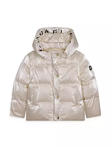Youth Girls Michael Kors Black Monogram Puffer Jacket MK Coat Size