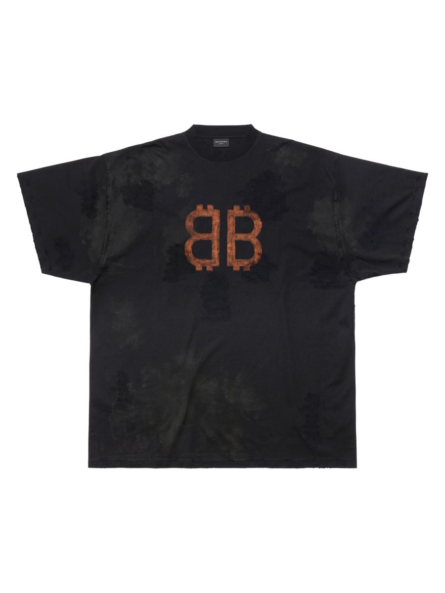 【BALENCIAGA】Oversized Short-sleeved T-shirt/全国送料込み BALENCIAGA Oversized T-Shirt BLACK | Base Blu
