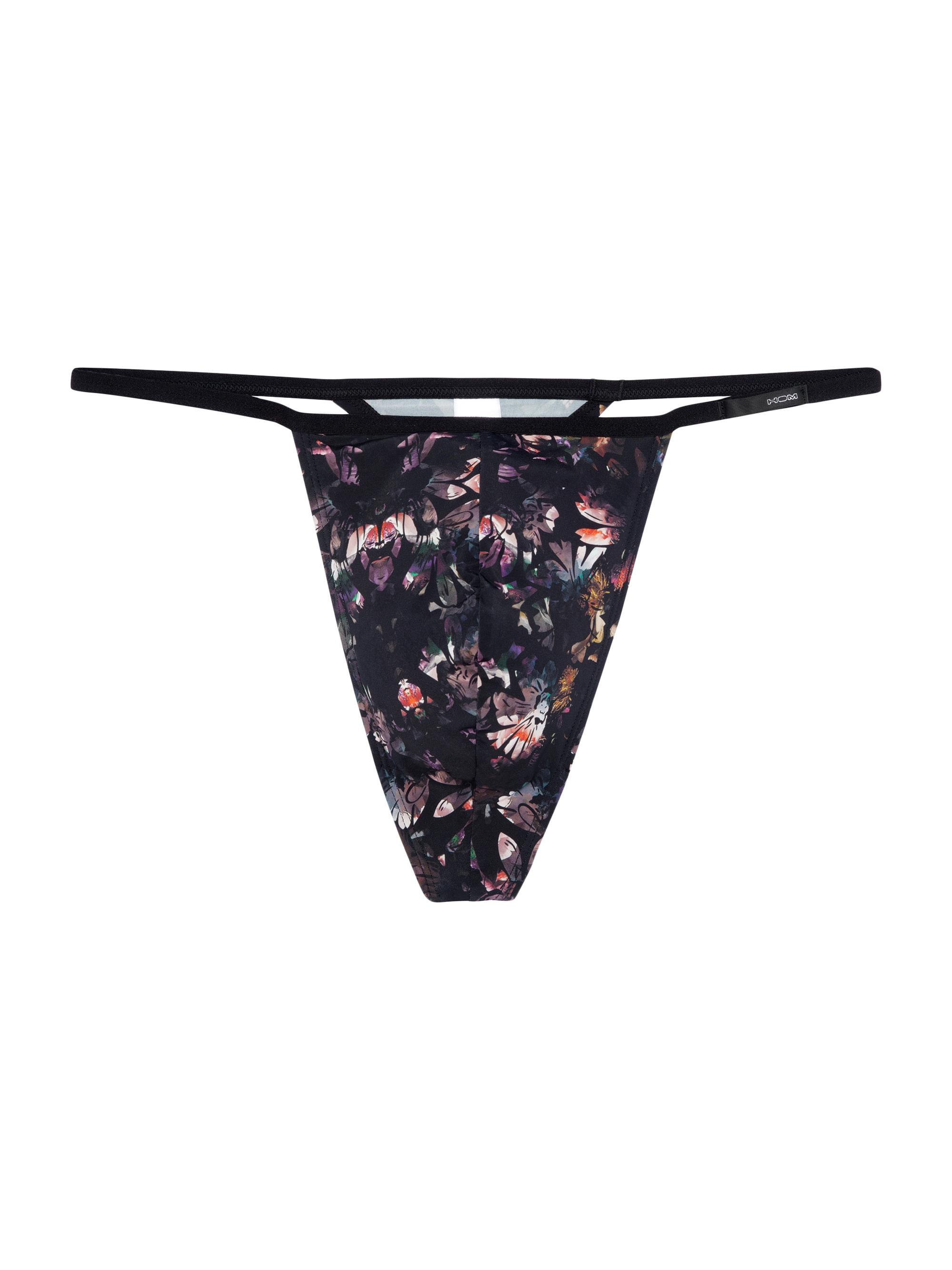 Hom Men's Sebastian Floral G-String - Black Print