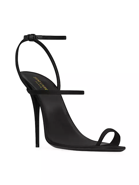 Shop Saint Laurent Dive Sandals In Crepe Satin | Saks Fifth Avenue