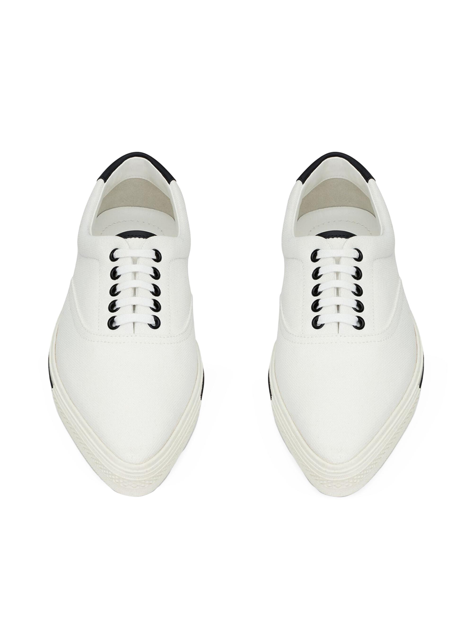 Saint Laurent Club Low Top Sneakers In Canvas And Leather
