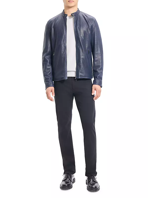 Shop Theory Wynmore Mesh Leather Jacket | Saks Fifth Avenue