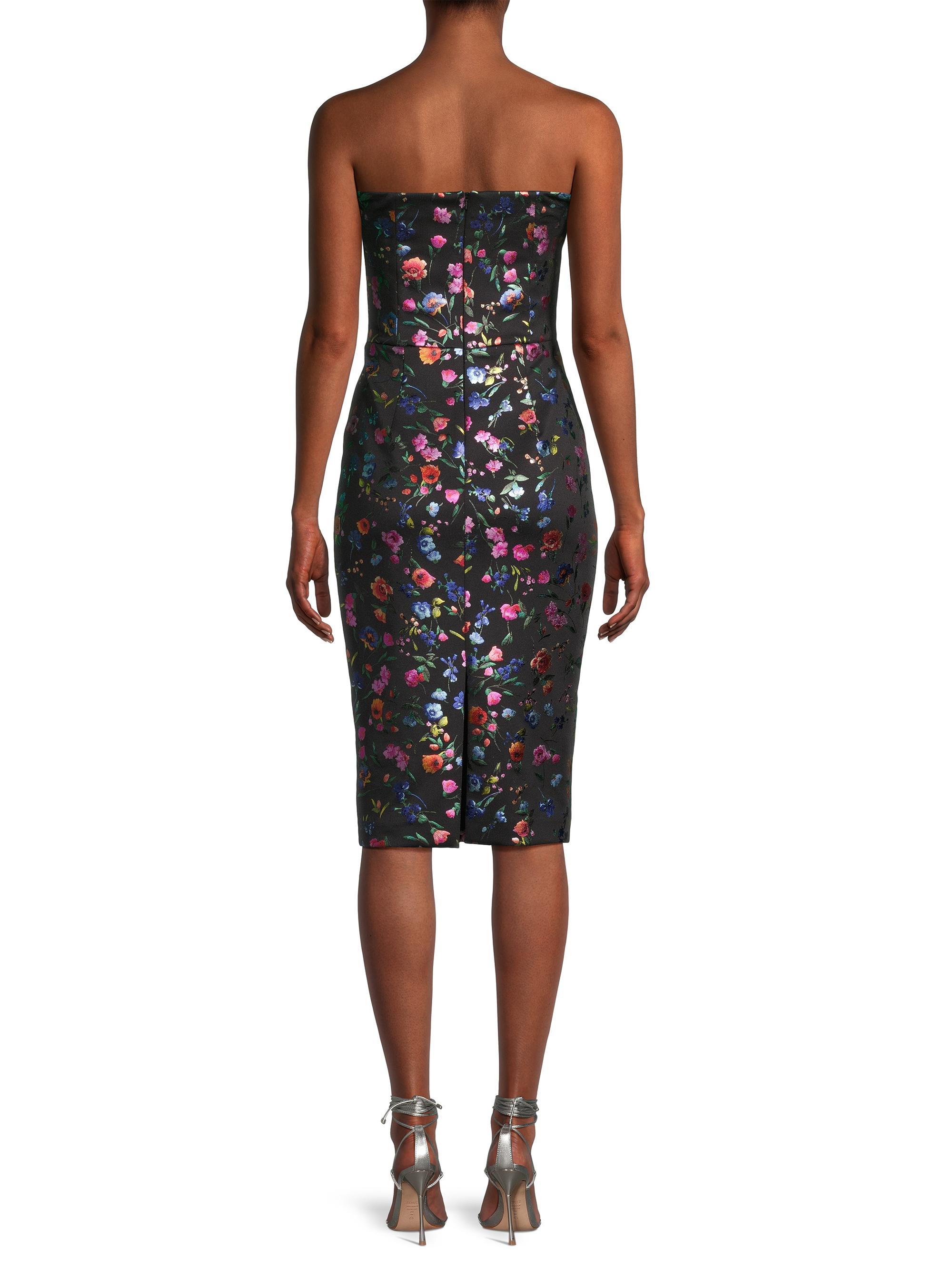 Black Halo Lena Floral Embroidered Sheath Dress | Saks Fifth Avenue