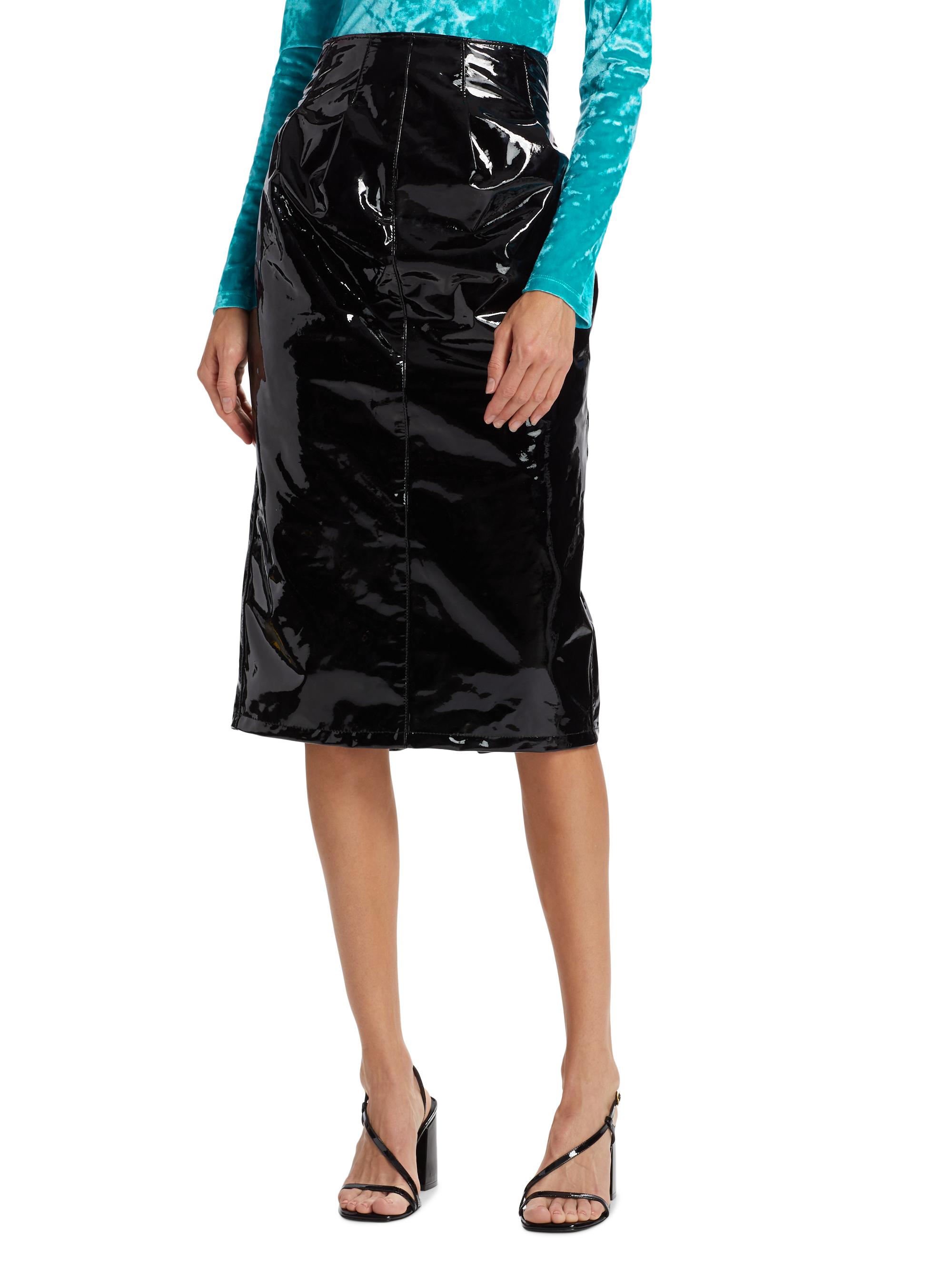 Patent Pencil Skirt - Wine
