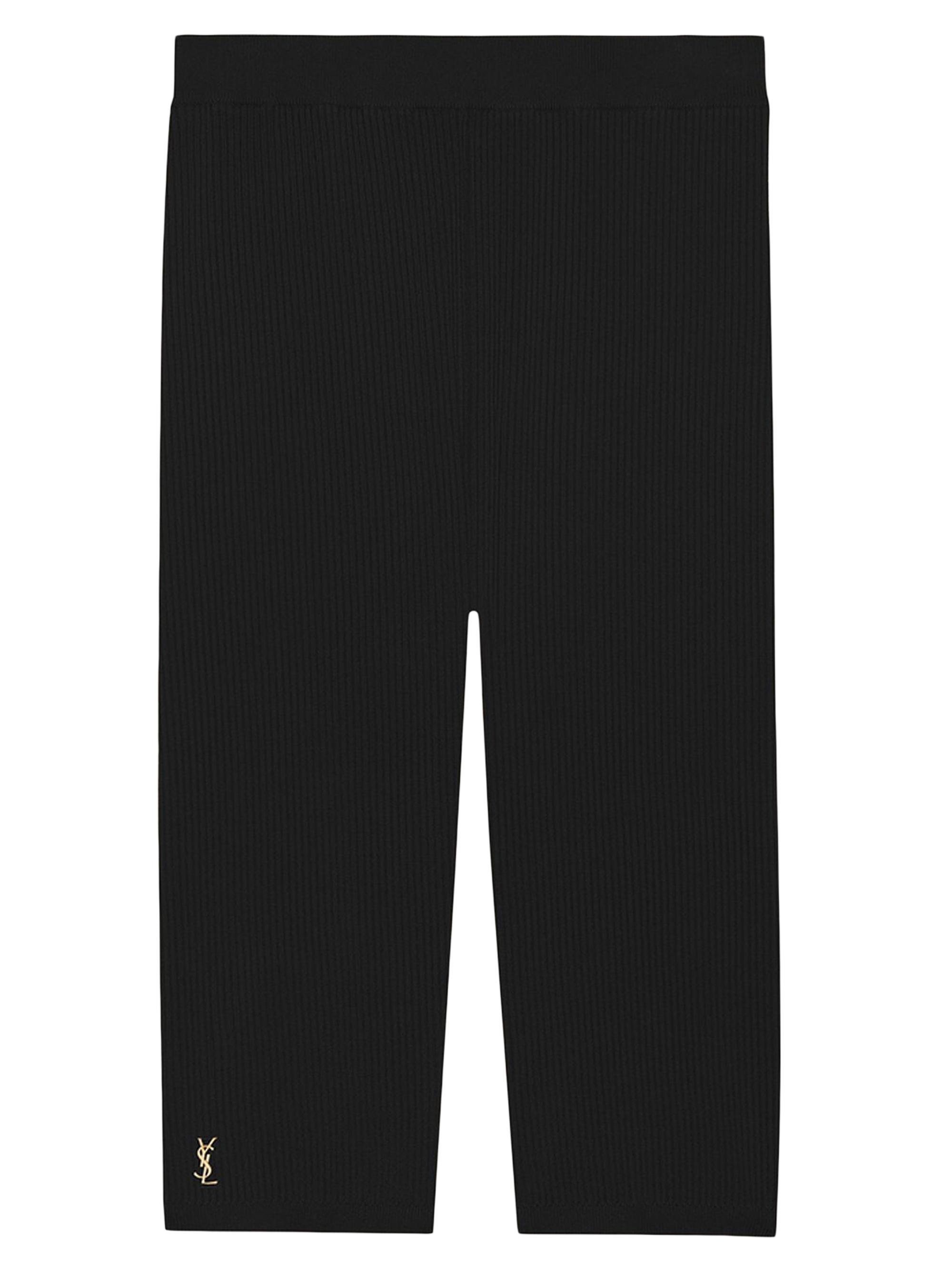 Saint Laurent Women's Rider Shorts in Ribbed Knit - Black