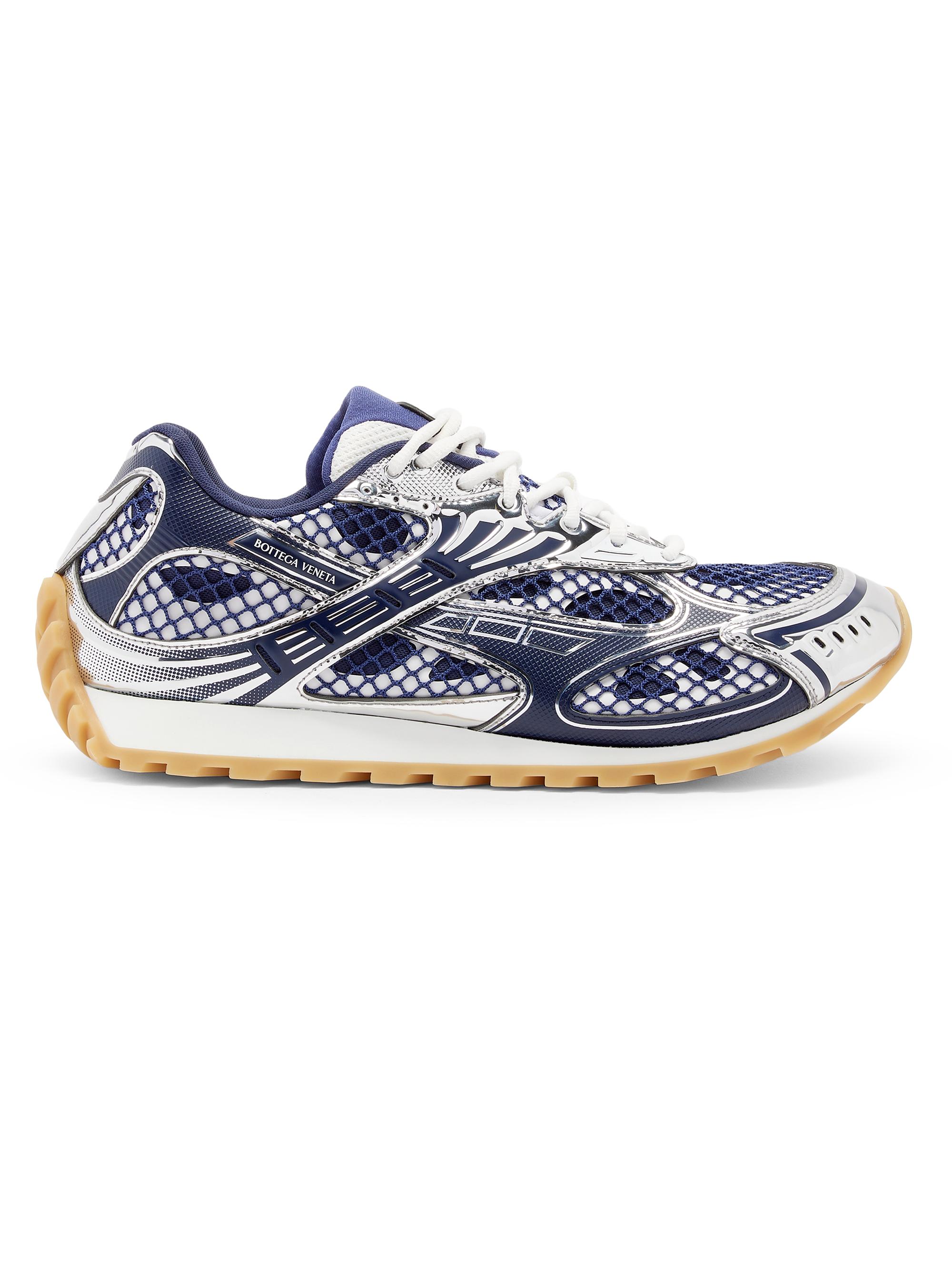 靴 BOTTEGA VENETA BOTTEGA VENETA Orbit Metallic Rubber and Mesh Sneakers for Men