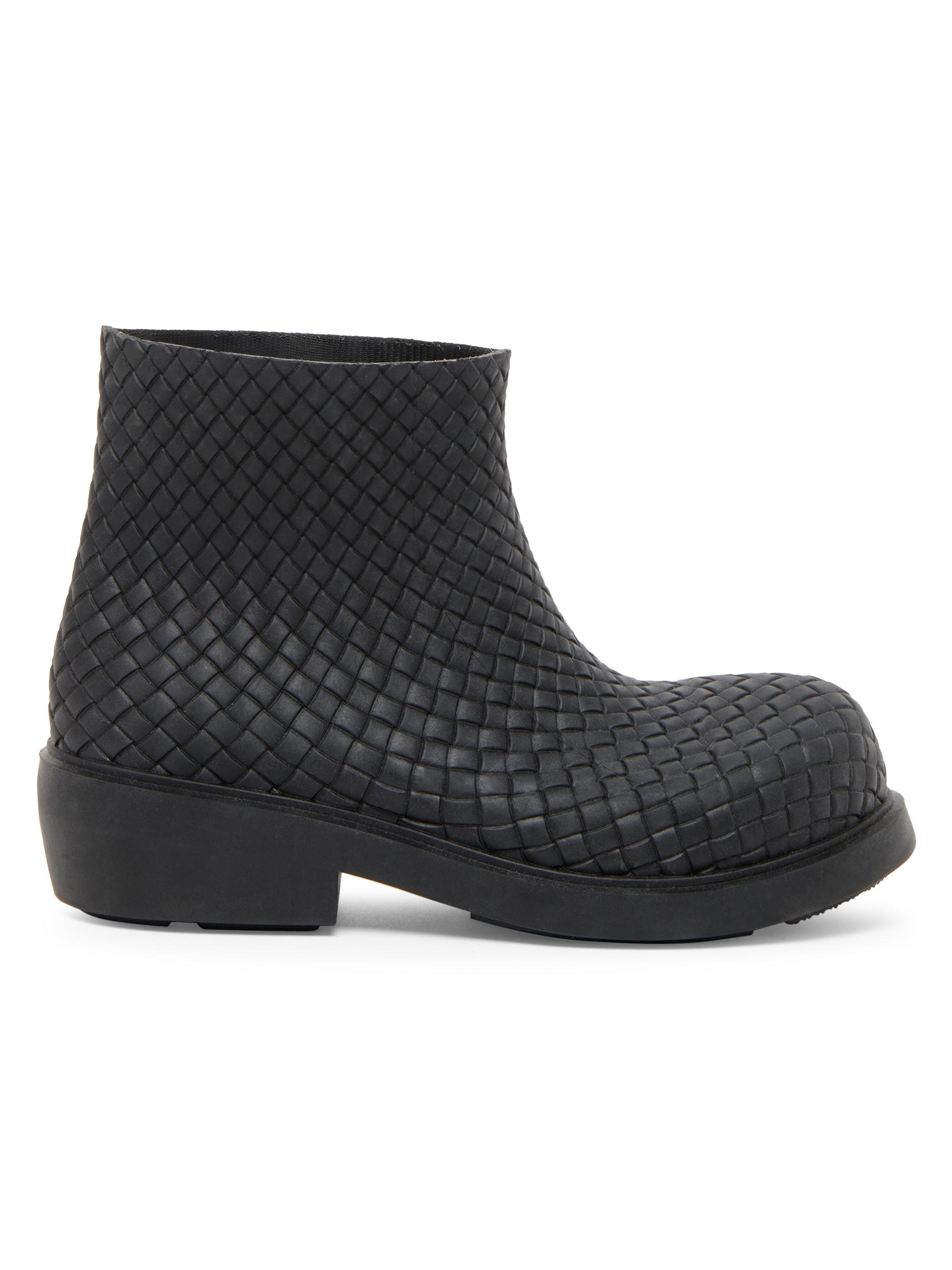 Bottega Veneta Women's Pudding Woven Rubber Boots - Black