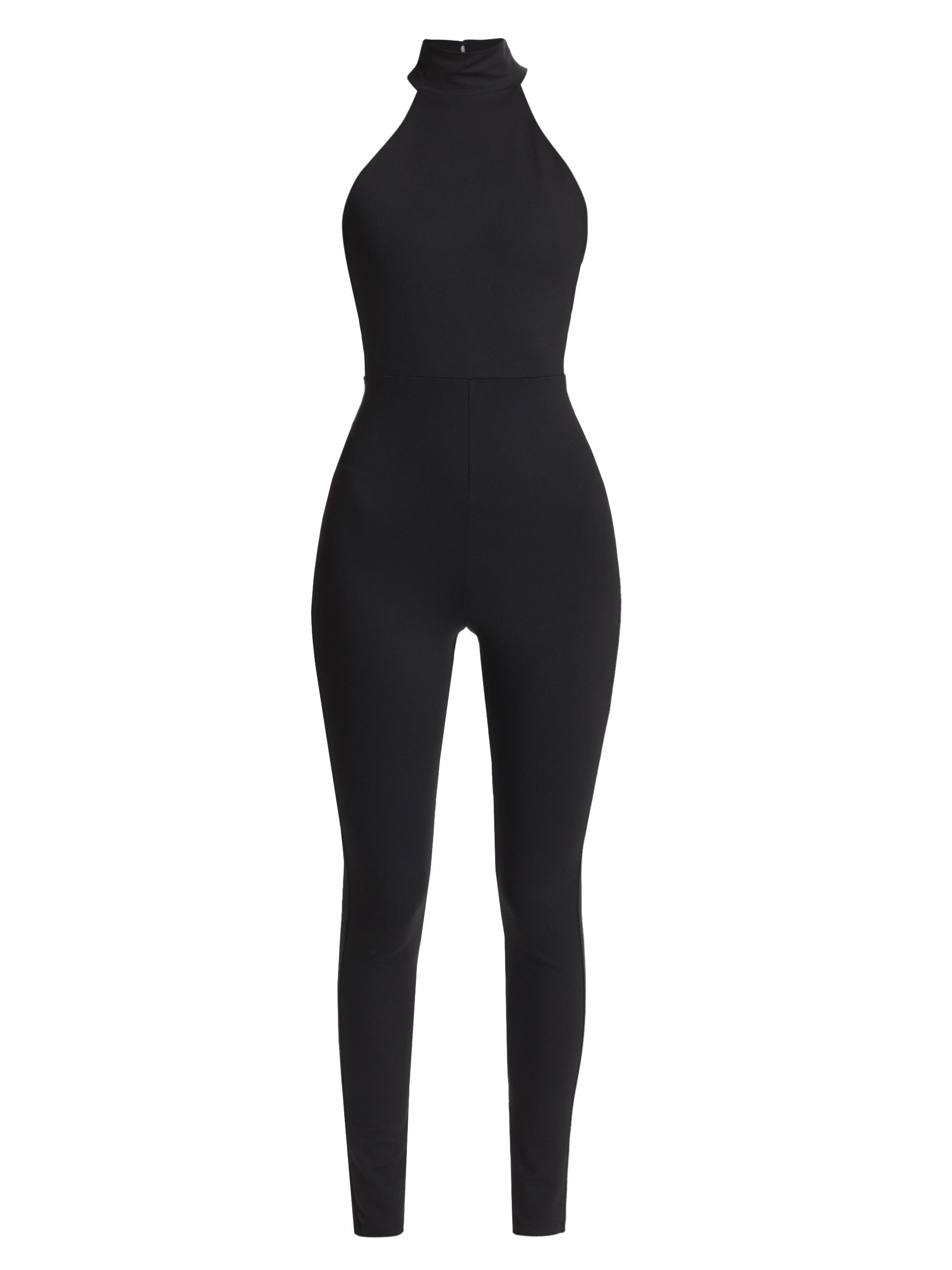 susana monaco Women's Mock Turtleneck Legging Jumpsuit - Black