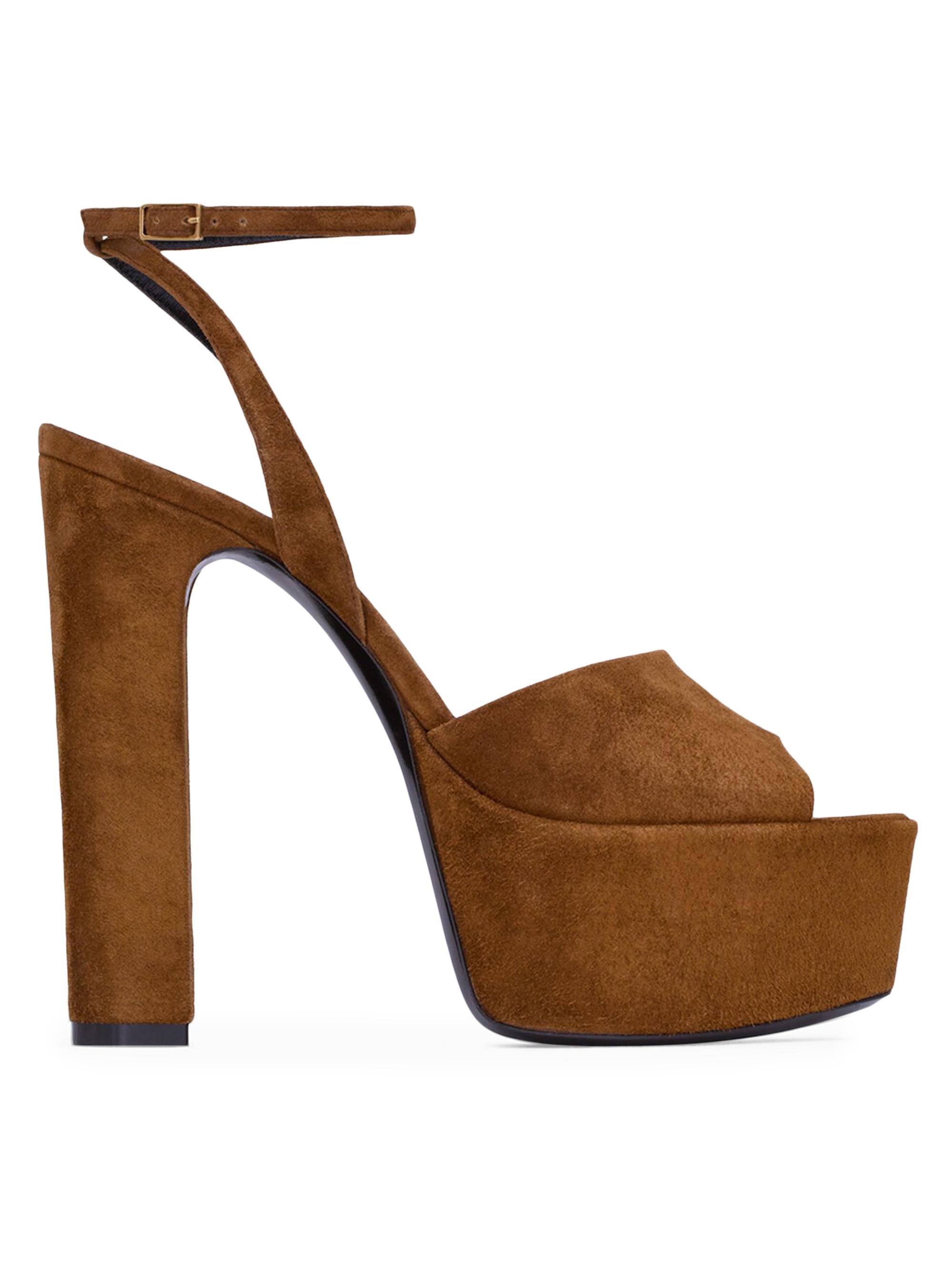 Saint Laurent Women's Jodie Platform Sandals in Suede - Land
