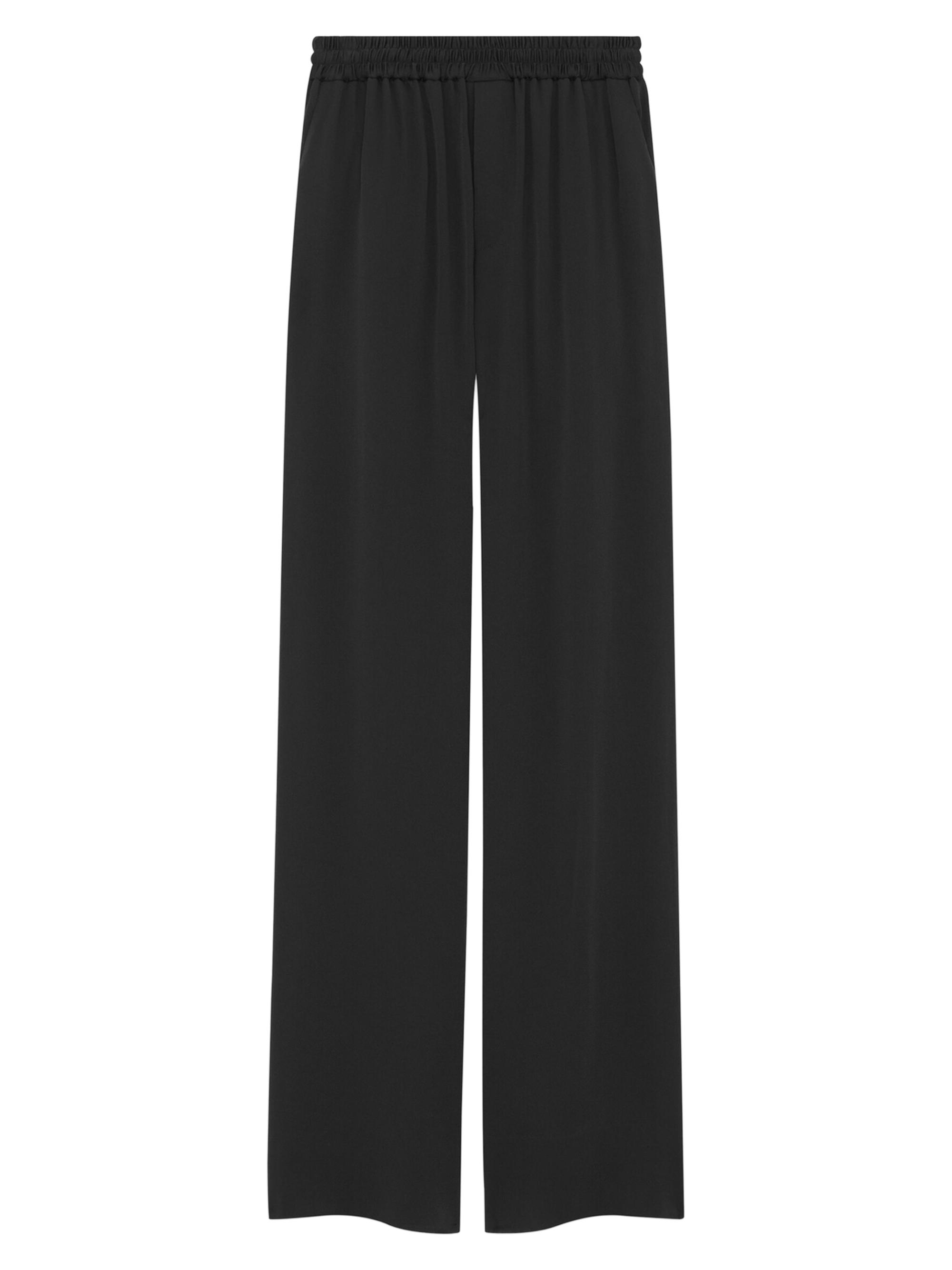 Saint Laurent Men's Flared Sweatpants in Satin Crepe - Black