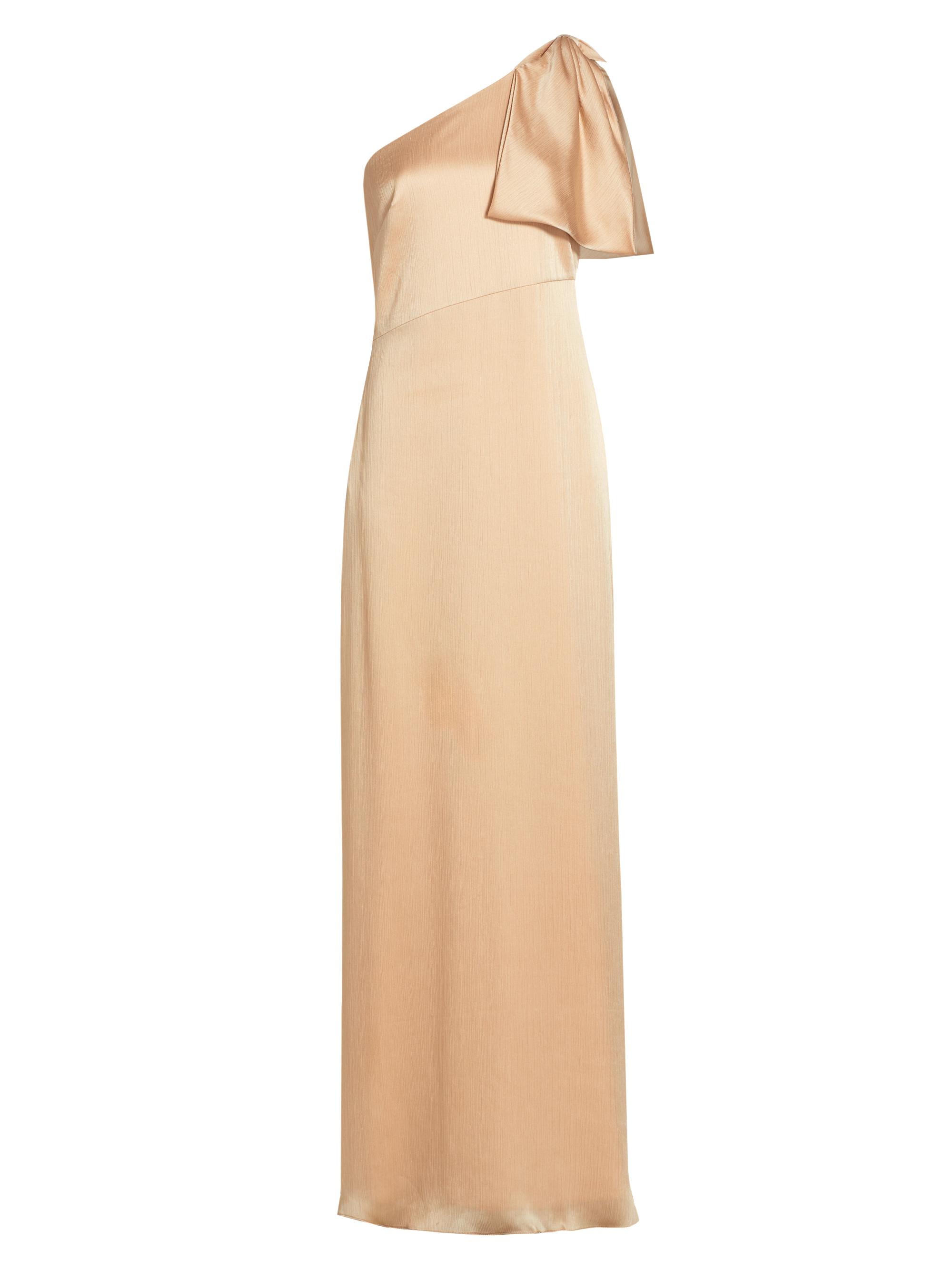 sachin & babi stretch satin one-shoulder side-slit maxi dress Sachin & Babi Bonnie Gown - Fuchsia