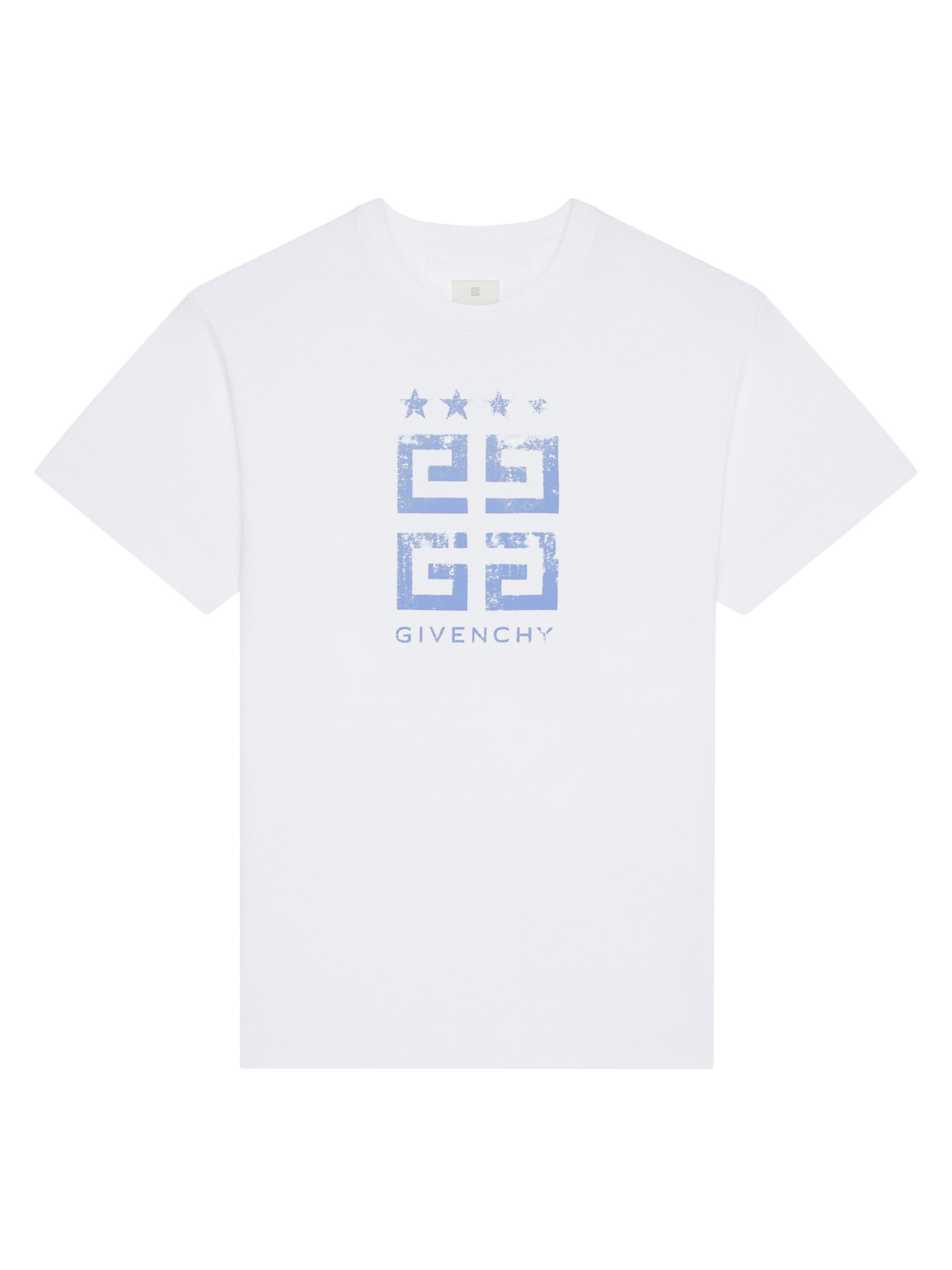 Givenchy Men's 4G Stars Slim Fit T-Shirt in Cotton - White