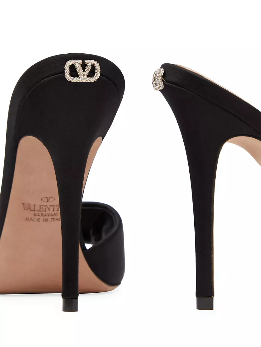 Shop Valentino Garavani Nite-Out Satin Slide Sandals | Saks Fifth 