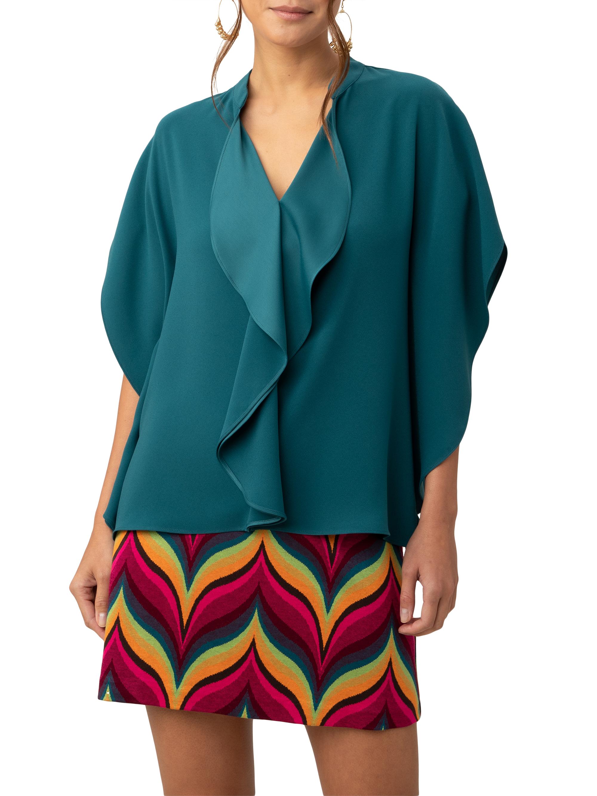 Trina Turk Women's Tompkins Square Butterfly-Sleeve Top - Greenwich Green