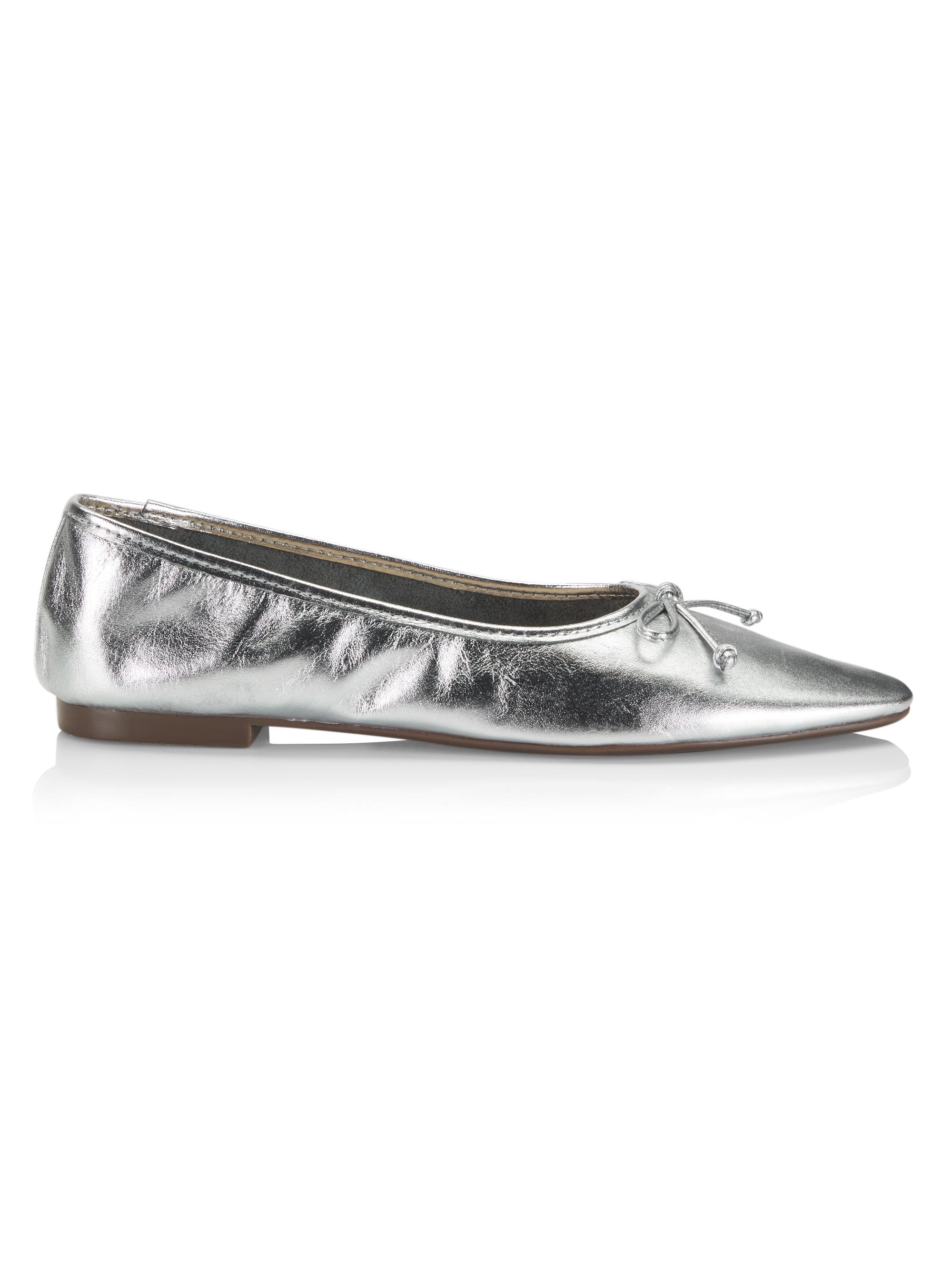 Chloé Kids metallic buckled ballerina shoes - Silver