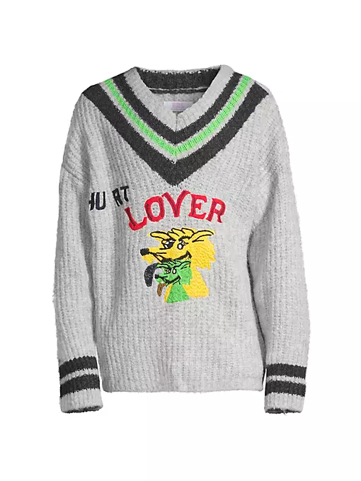 ERL - Hurt Lover Wool-Blend V-Neck Sweater
