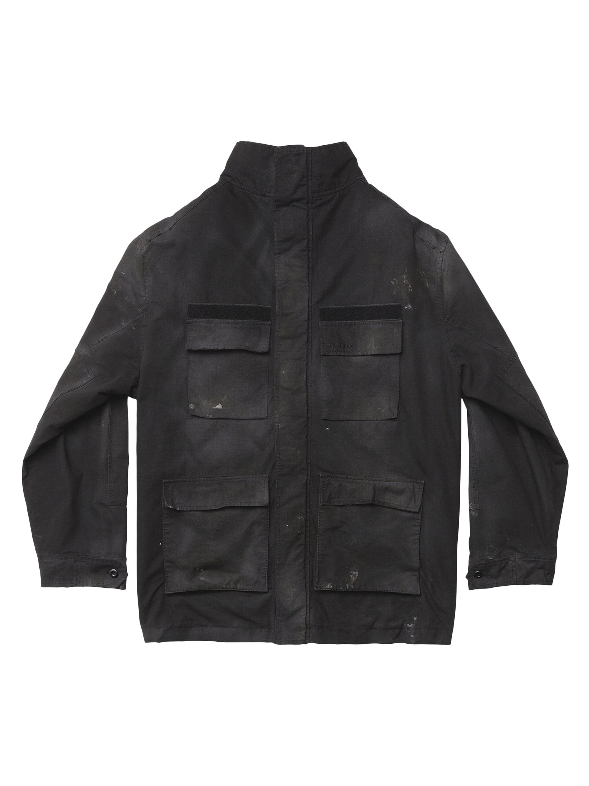 Balenciaga Double Front Military Parka - Black