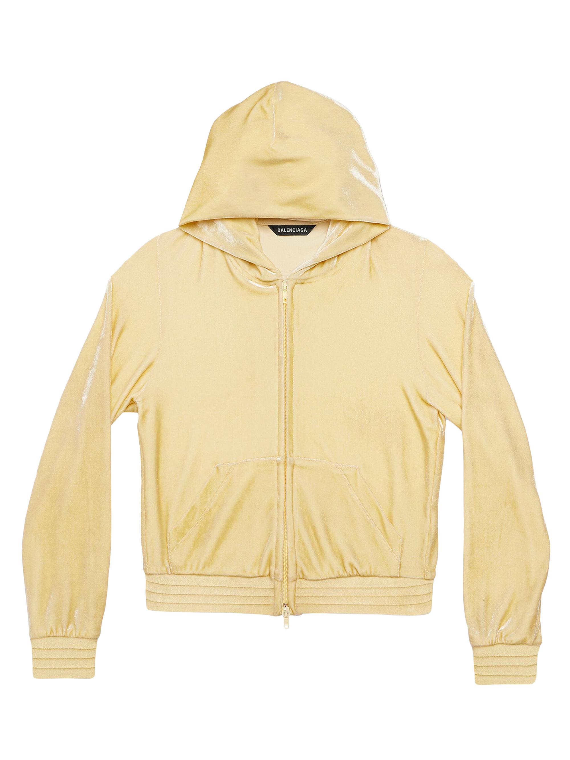 Balenciaga Women's BB Paris Strass Zip-up Hoodie Fitted - Cream