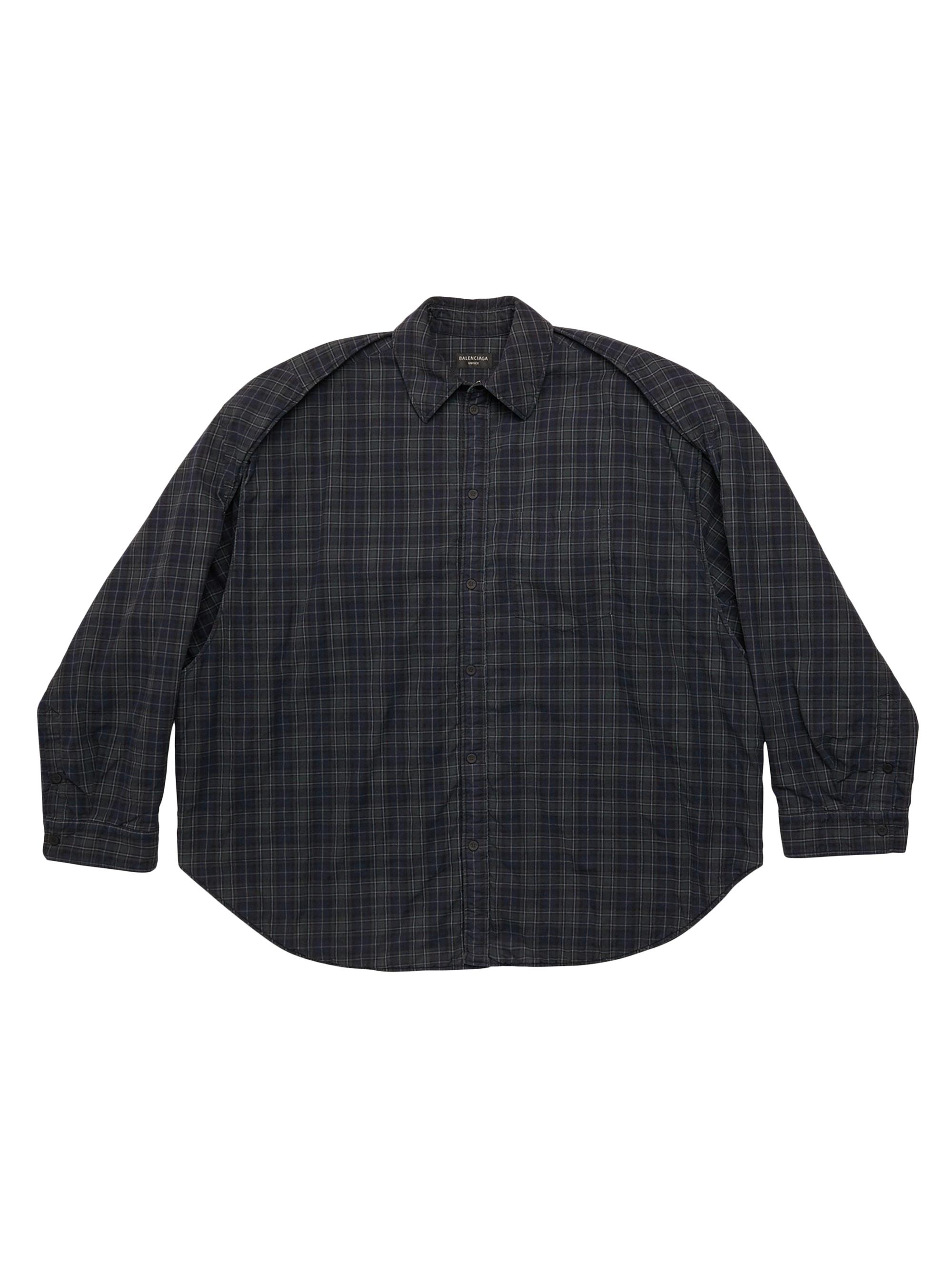 Balenciaga Men's Detachable Sleeves Shirt Large Fit - Grey