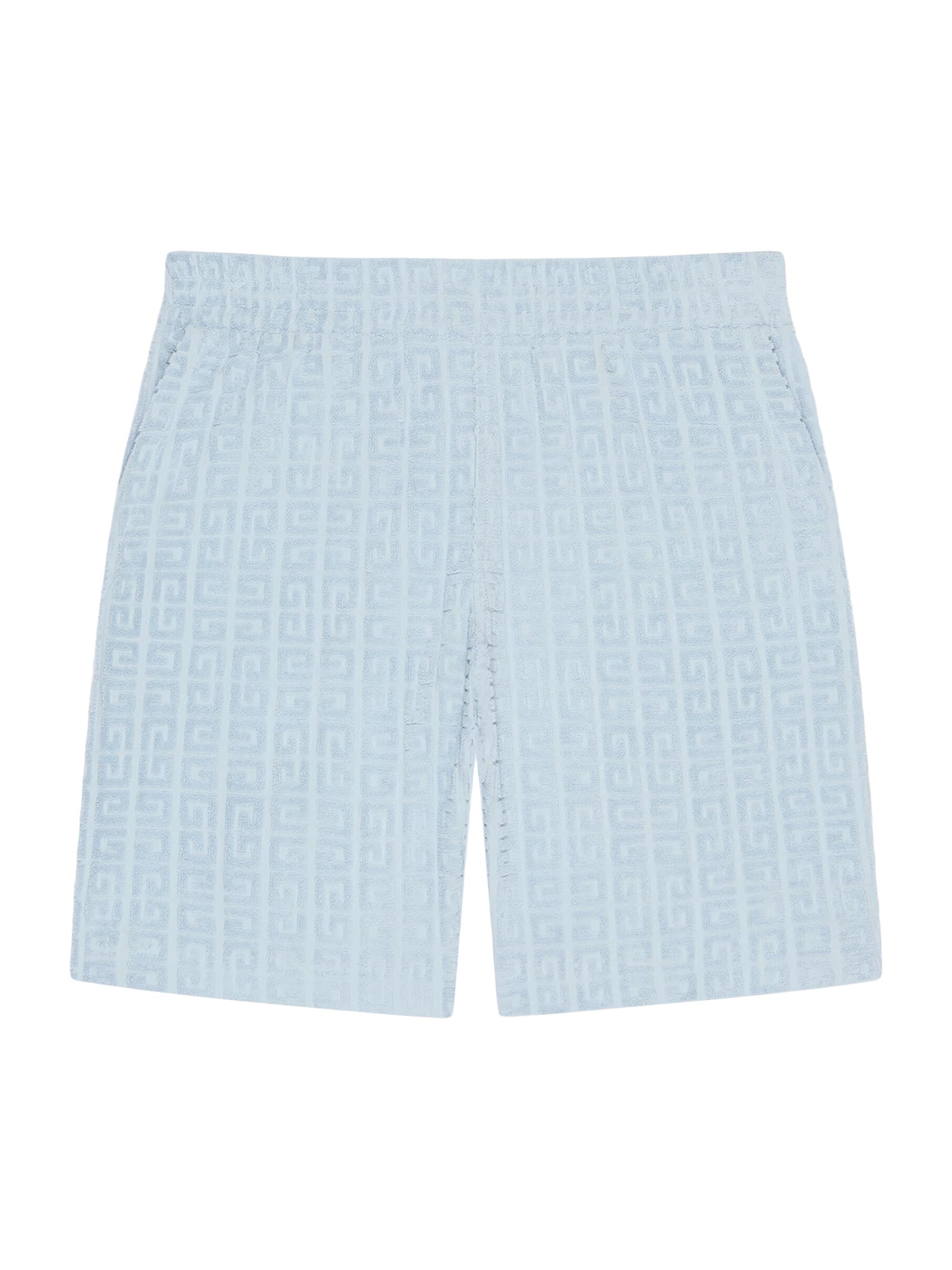 Givenchy Men's Bermuda Shorts in 4G Towelling Cotton Jacquard - Sky Blue