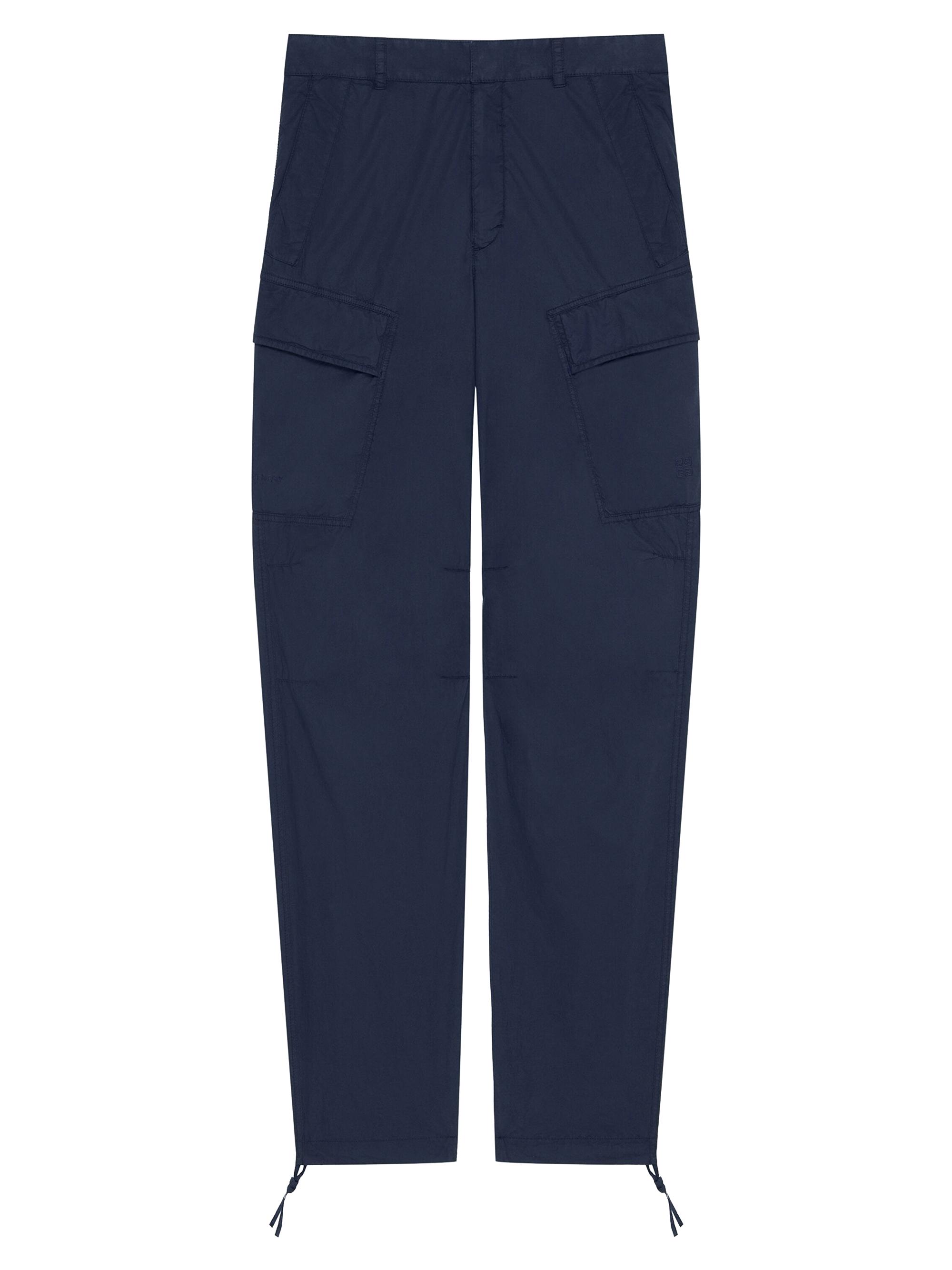 Givenchy Men's Pants in Poplin with Pockets - Petrol Blue
